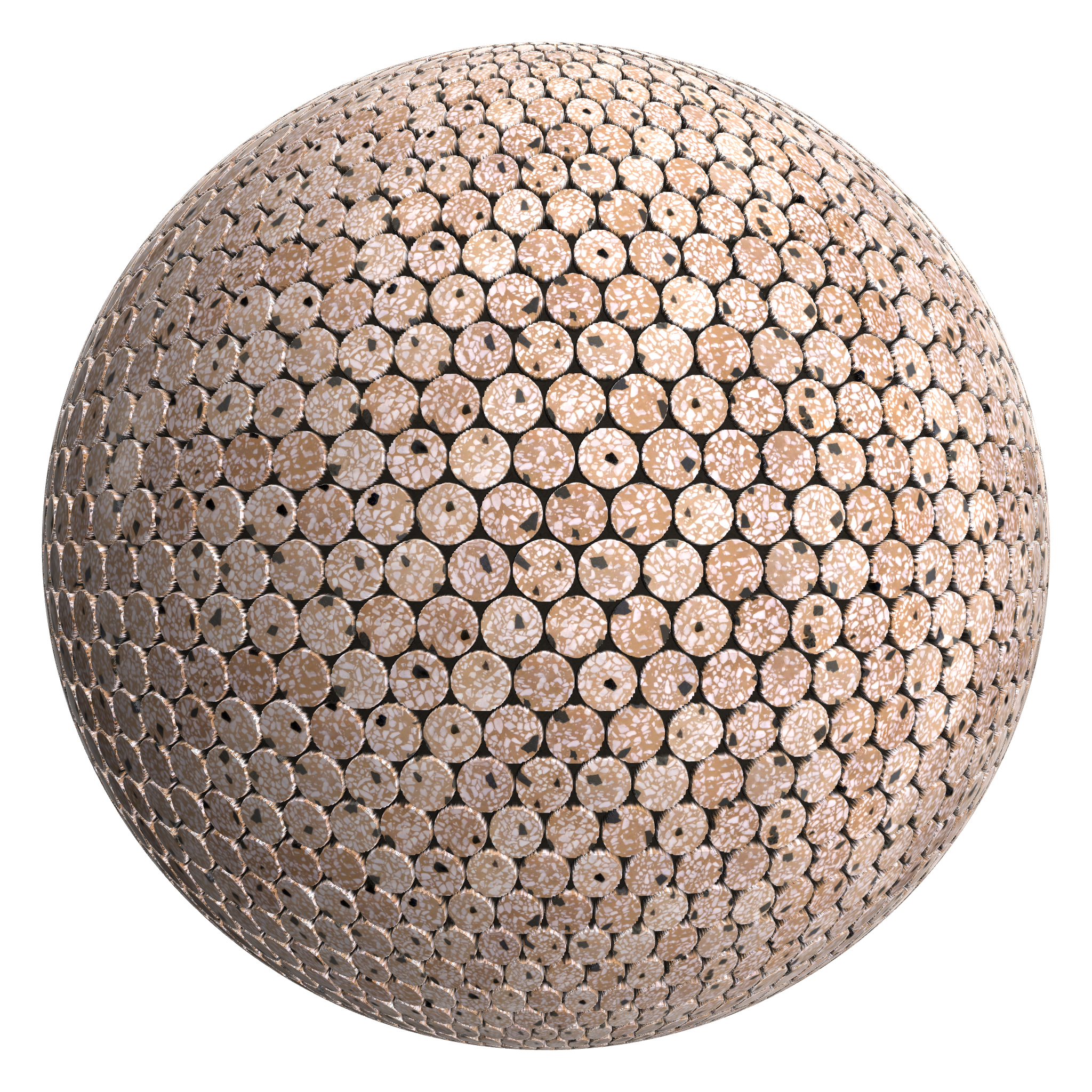 3D sphere preview of Terrazzo Artico Circular seamless texture