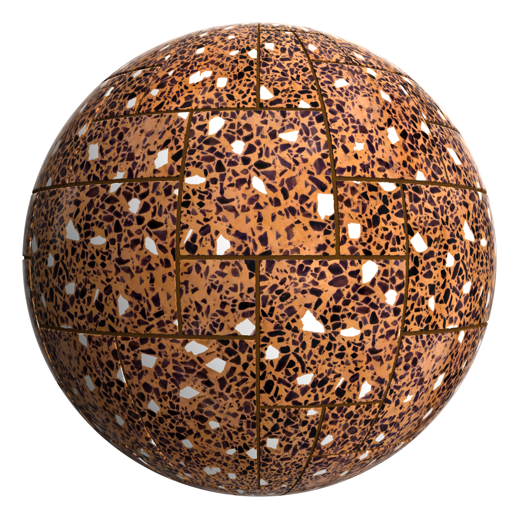 3D sphere preview of Terrazzo Artico French Pattern seamless texture