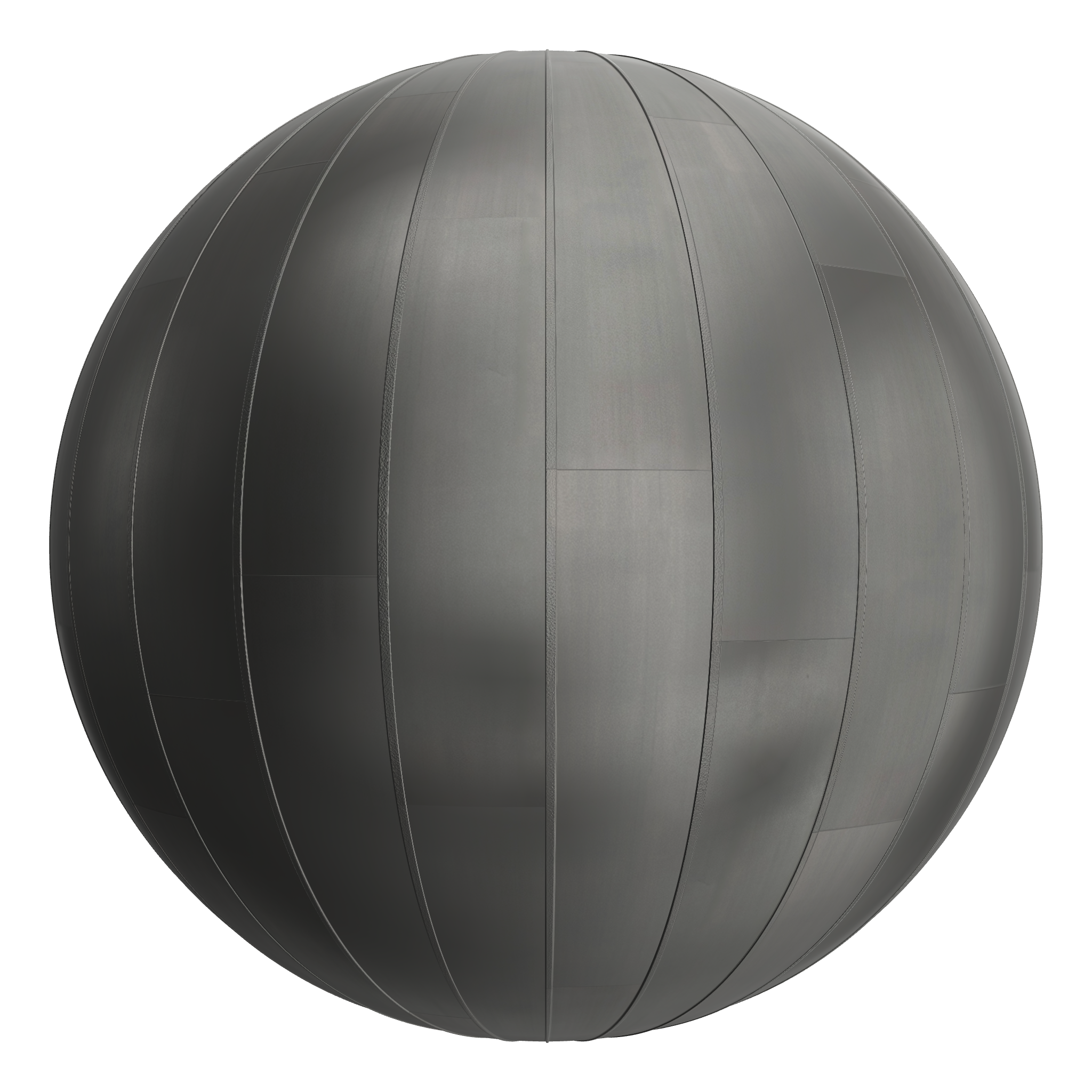 3D sphere preview of Standing Seam Zinc, Staggered seamless texture