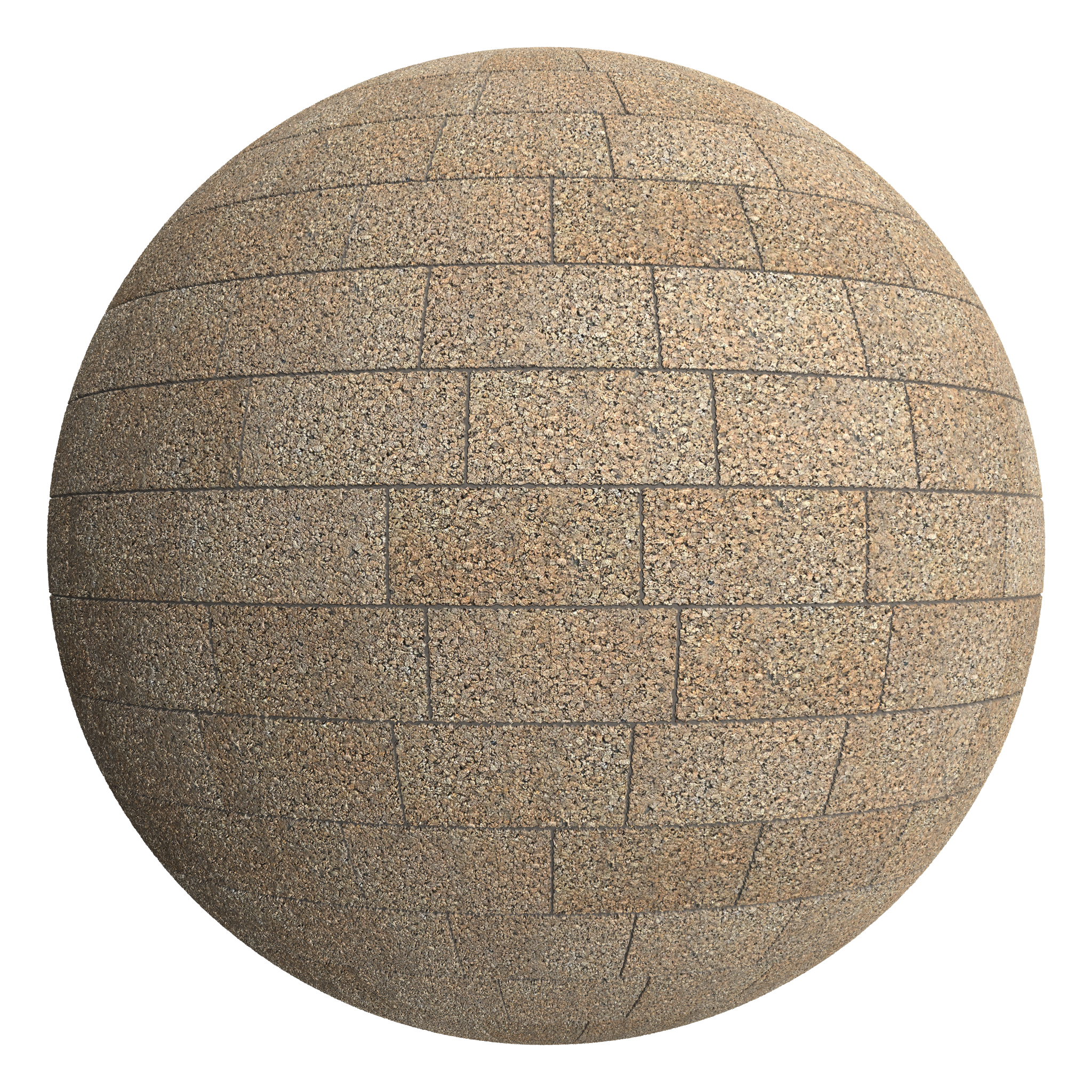 3D sphere preview of Agglomerated Cork Staggered seamless texture