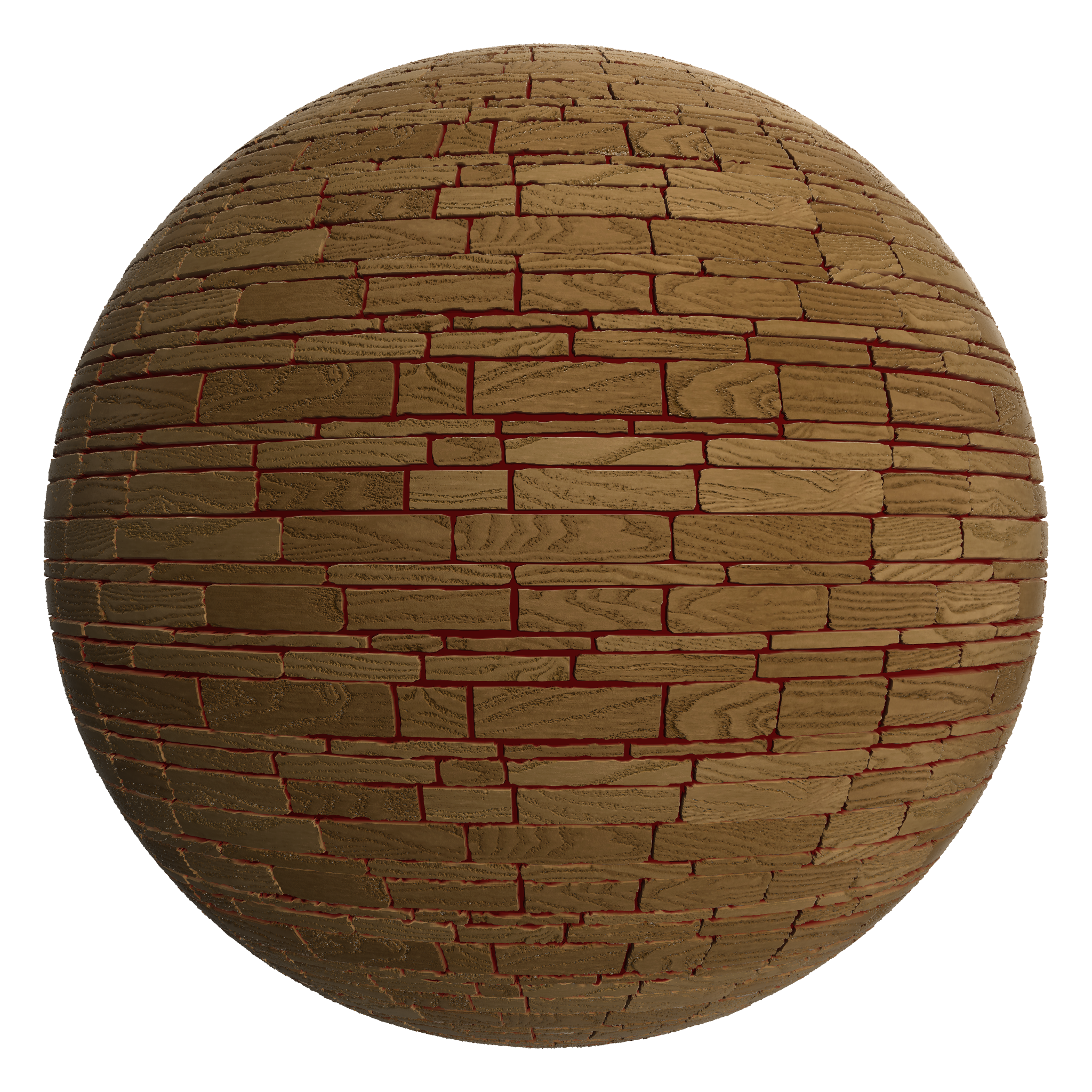 3D sphere preview of Ash Heartwood Veneer Ashlar seamless texture