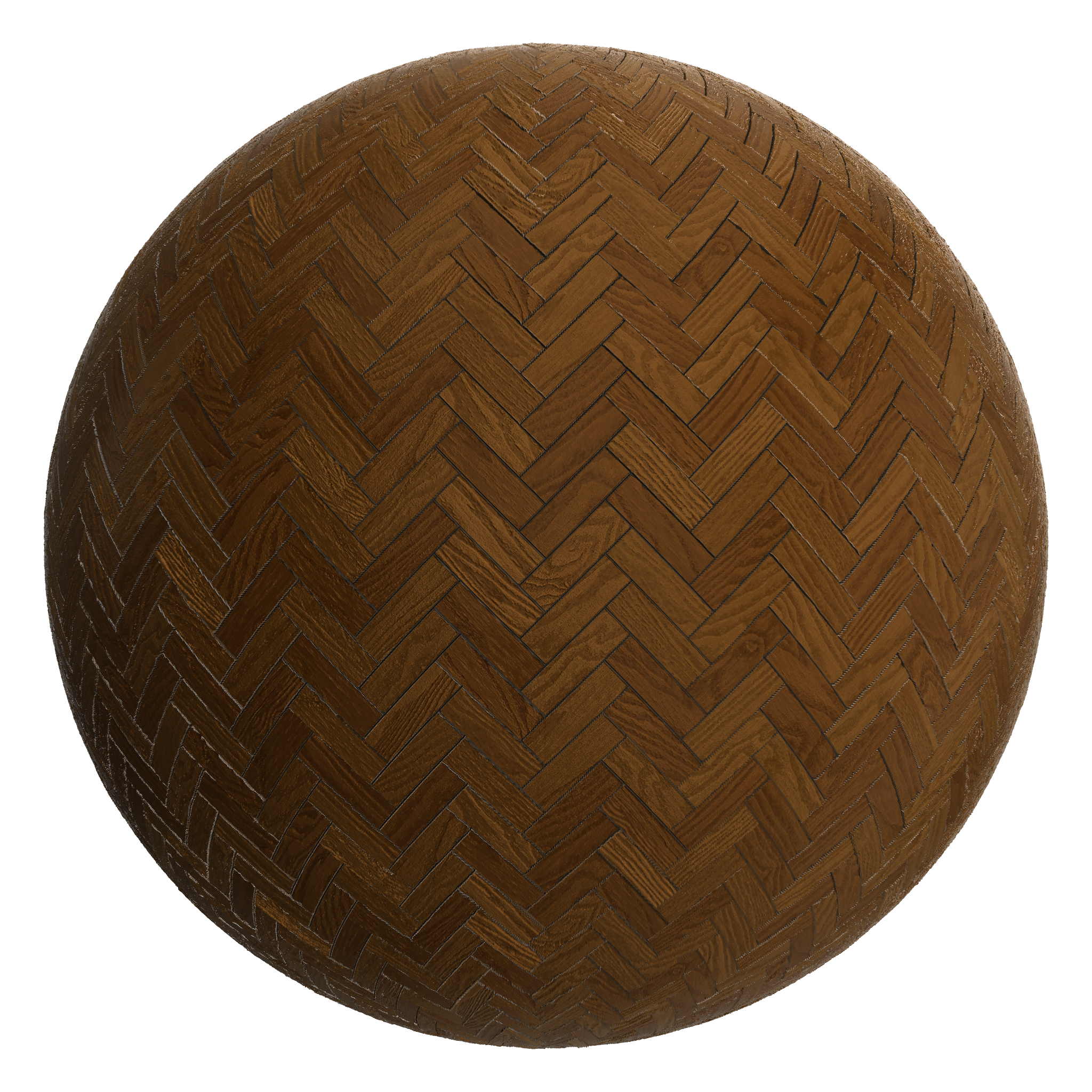 3D sphere preview of Ash Heartwood Veneer Herringbone seamless texture