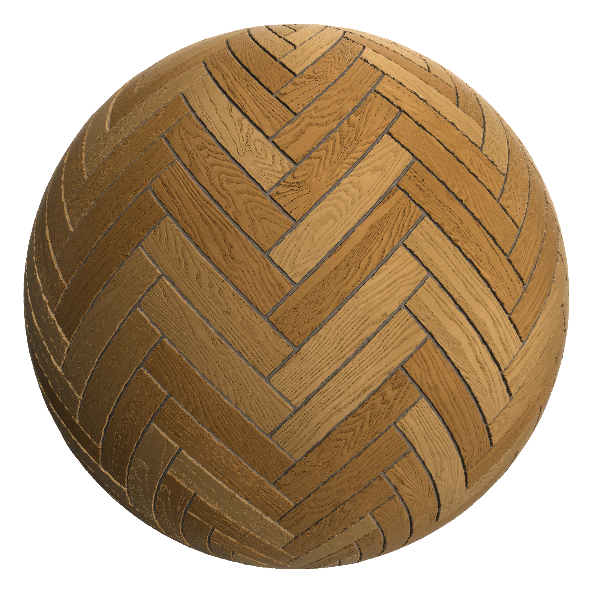 3D sphere preview of Ash Heartwood Veneer Herringbone seamless texture