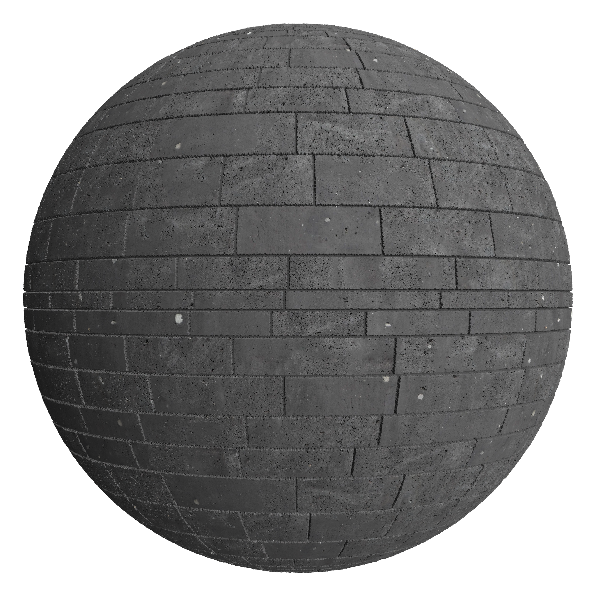 3D sphere preview of Basalt Ashlar seamless texture