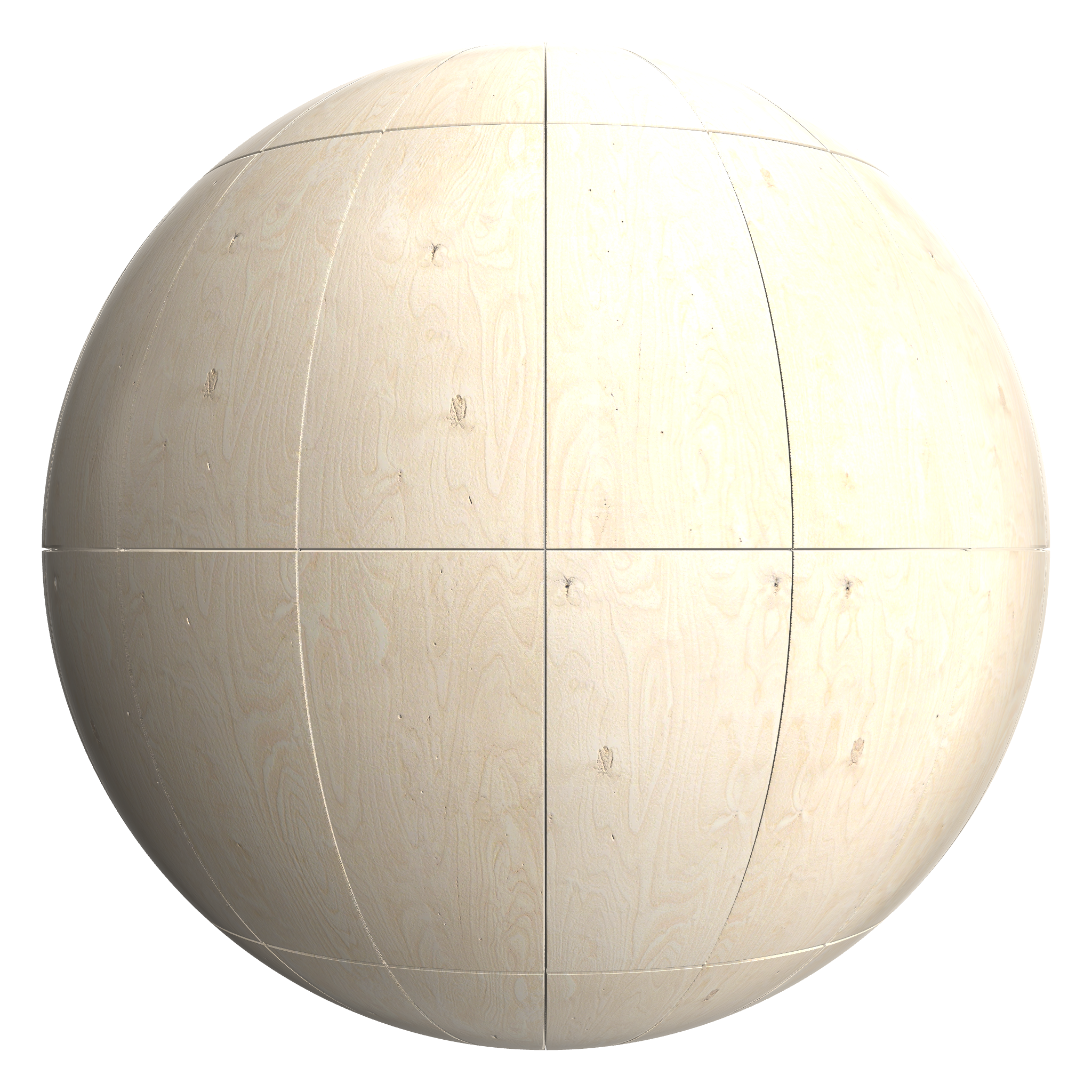 3D sphere preview of Birch Plywood Stack seamless texture