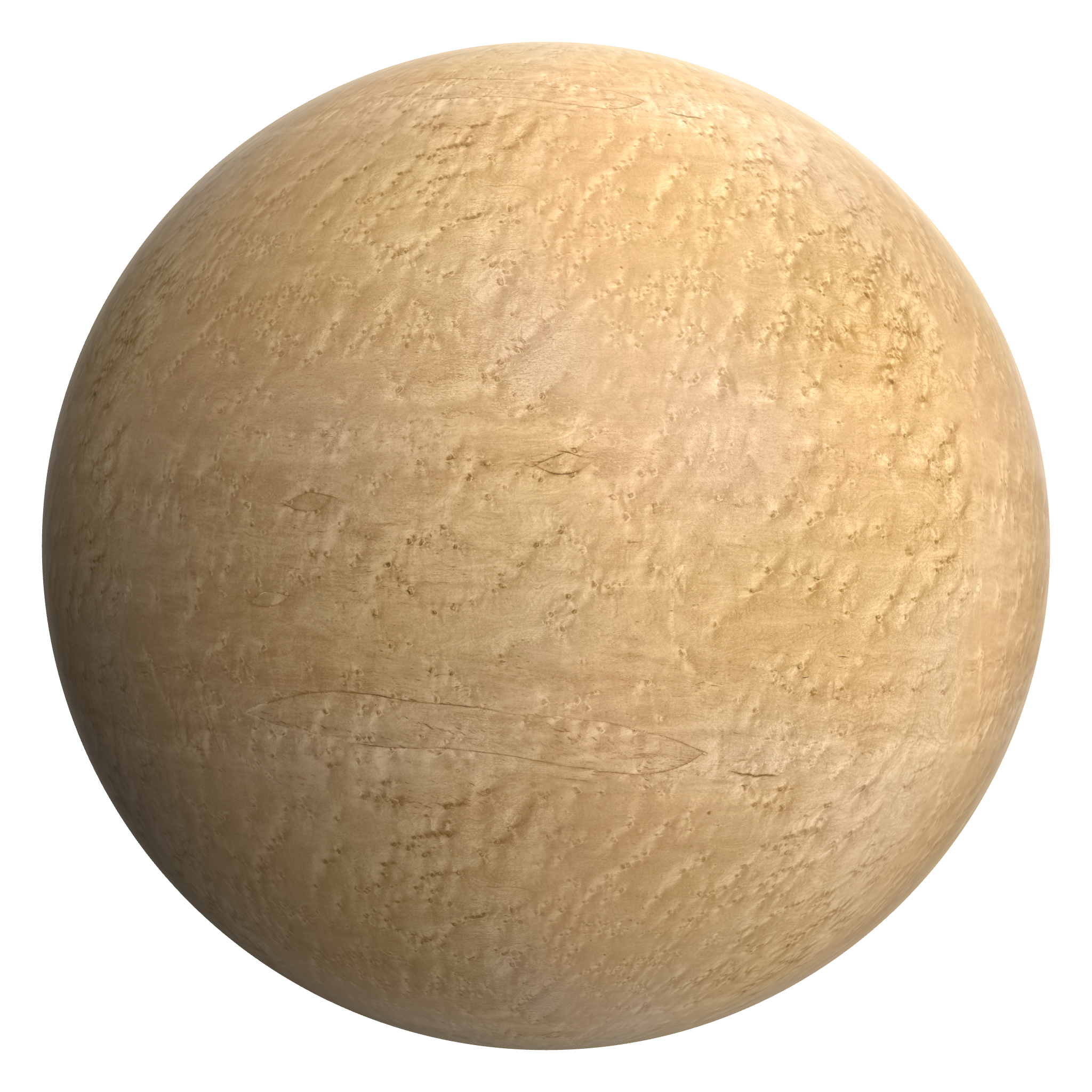 3D sphere preview of Bird's Eye Maple seamless texture