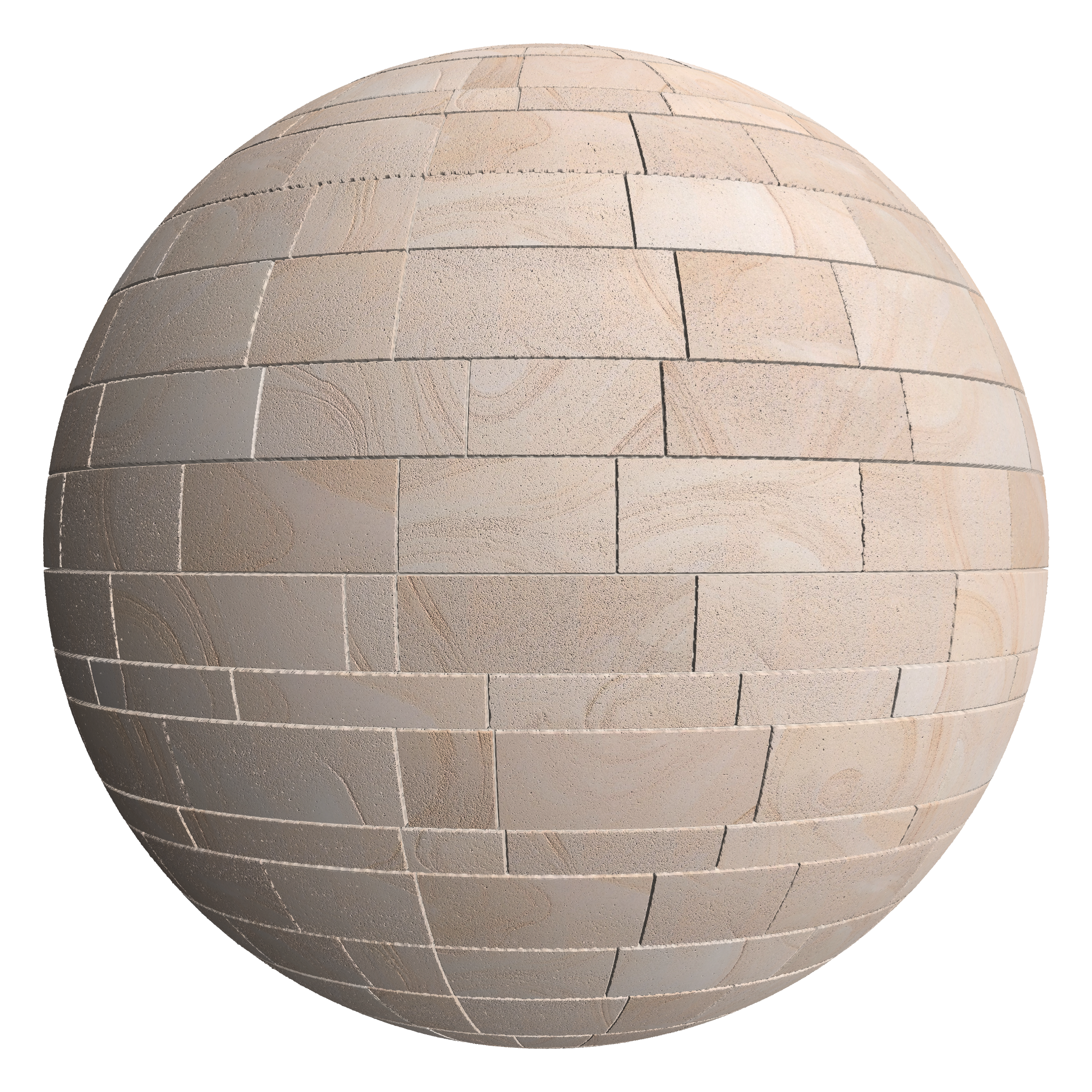 3D sphere preview of Blonde Sandstone Ashlar seamless texture