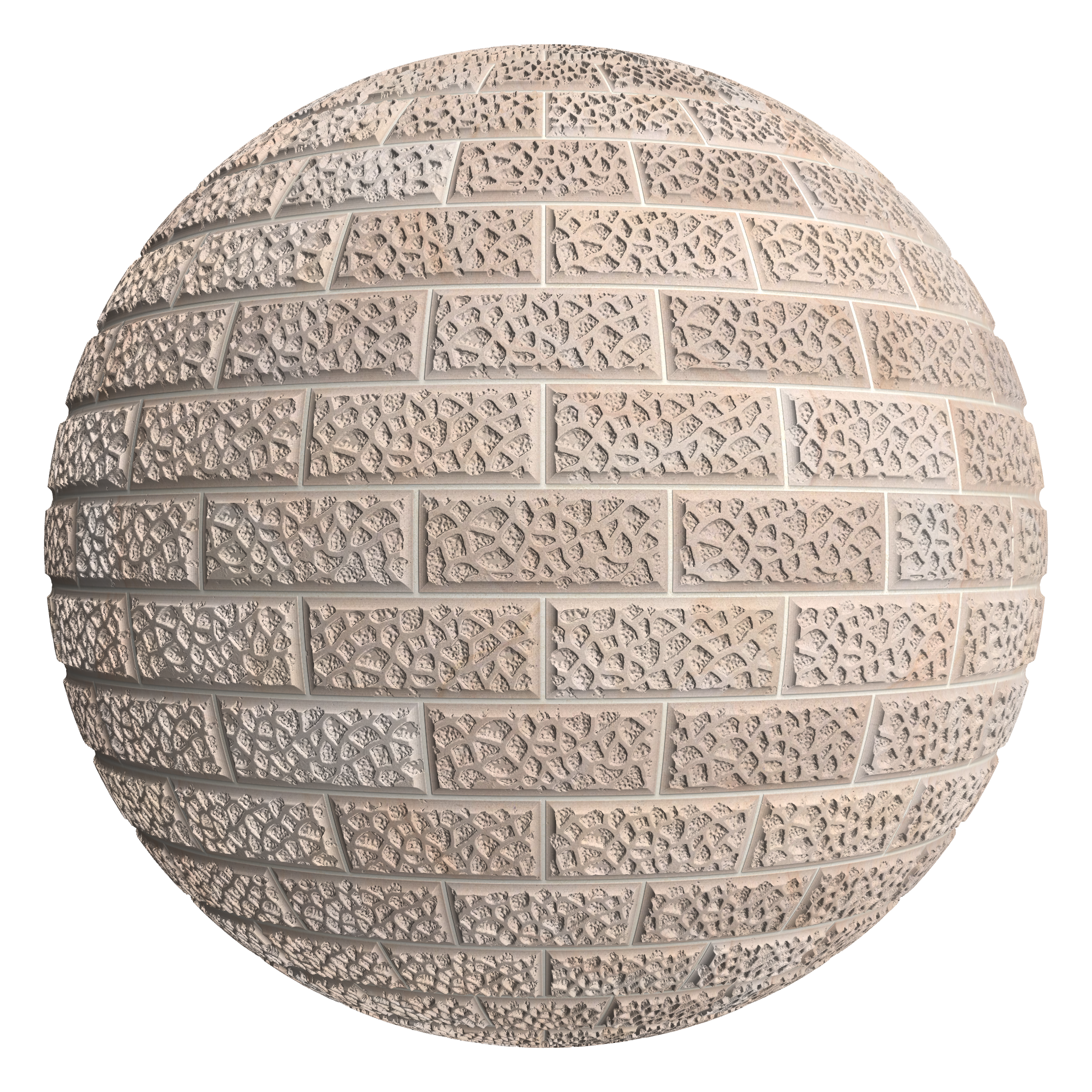 3D sphere preview of Reticulated Blonde Sandstone, Stretcher seamless texture