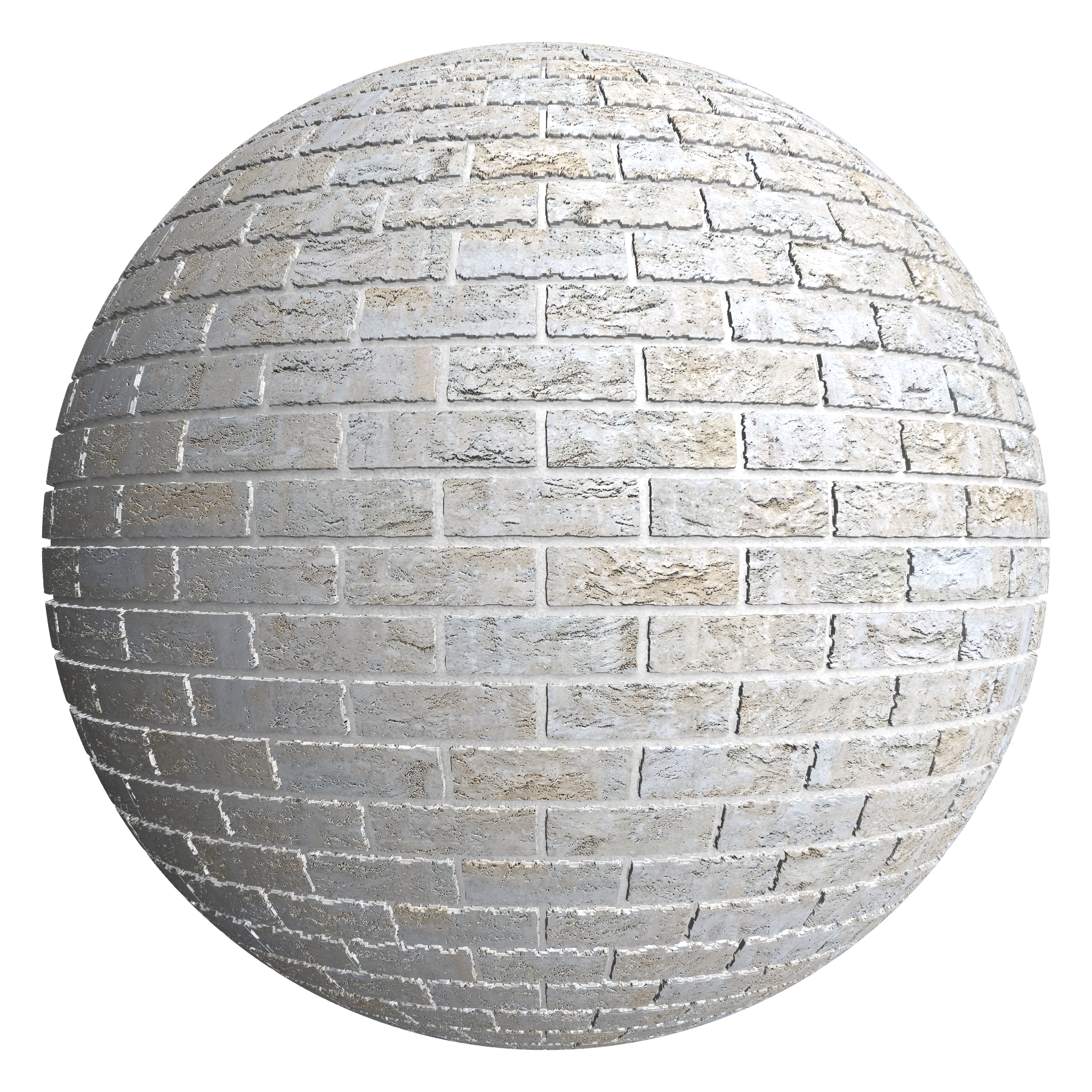 3D sphere preview of Buff Brick Stretcher seamless texture