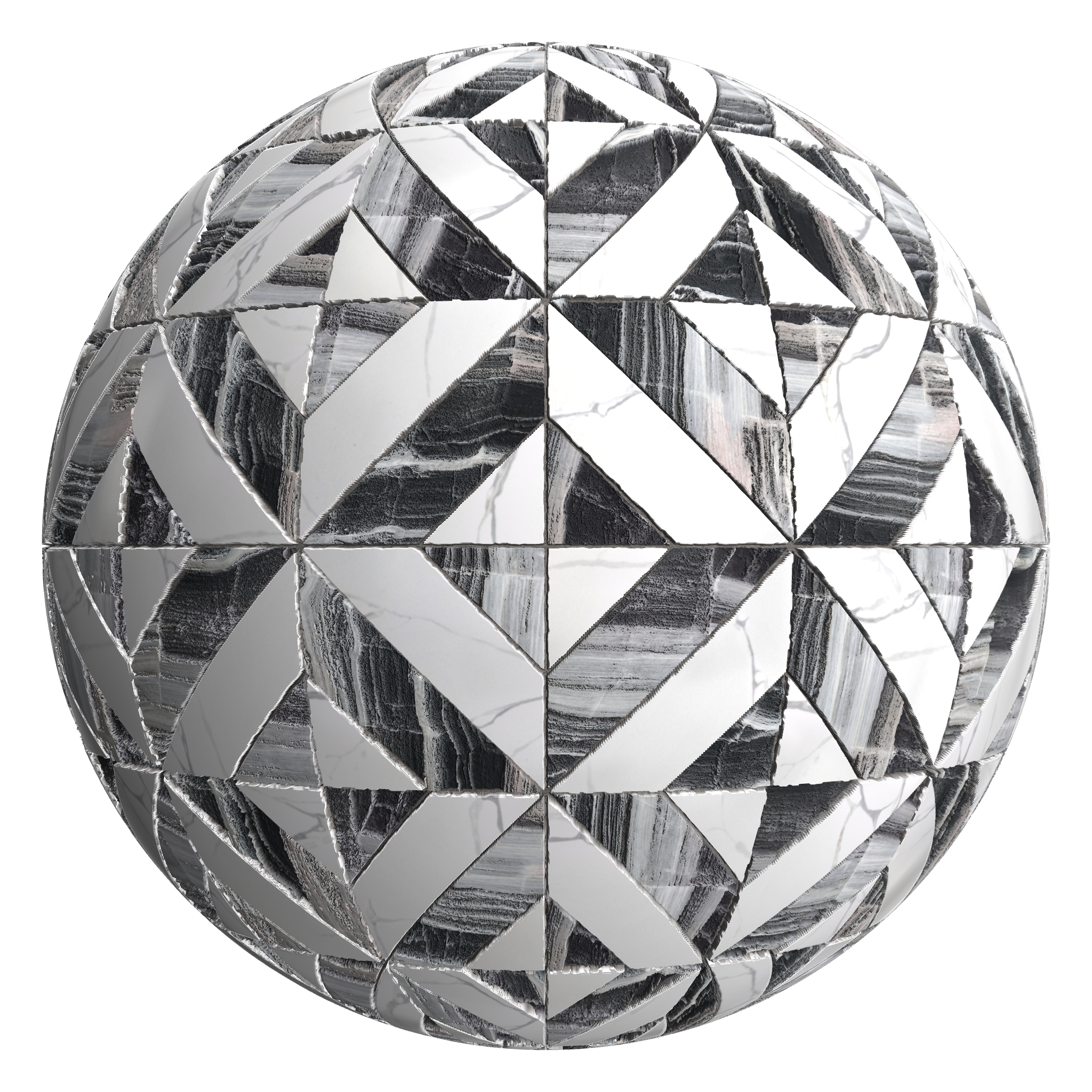 3D sphere preview of Calacatta Vena, Chevron Diamond seamless texture