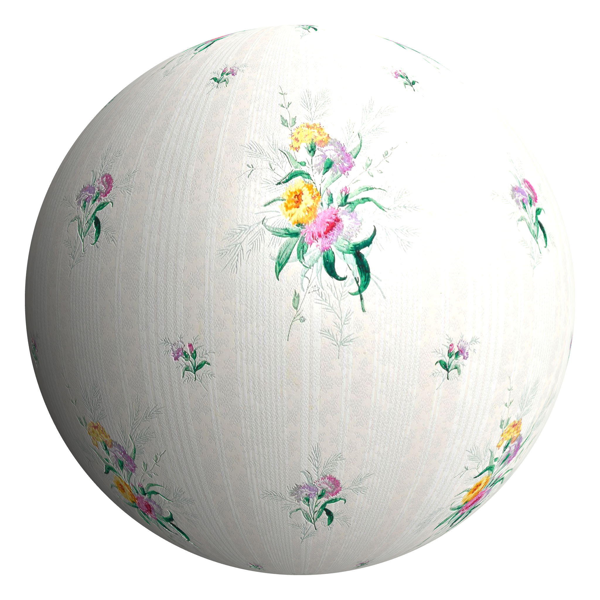 3D sphere preview of Carnation Wallcovering seamless texture