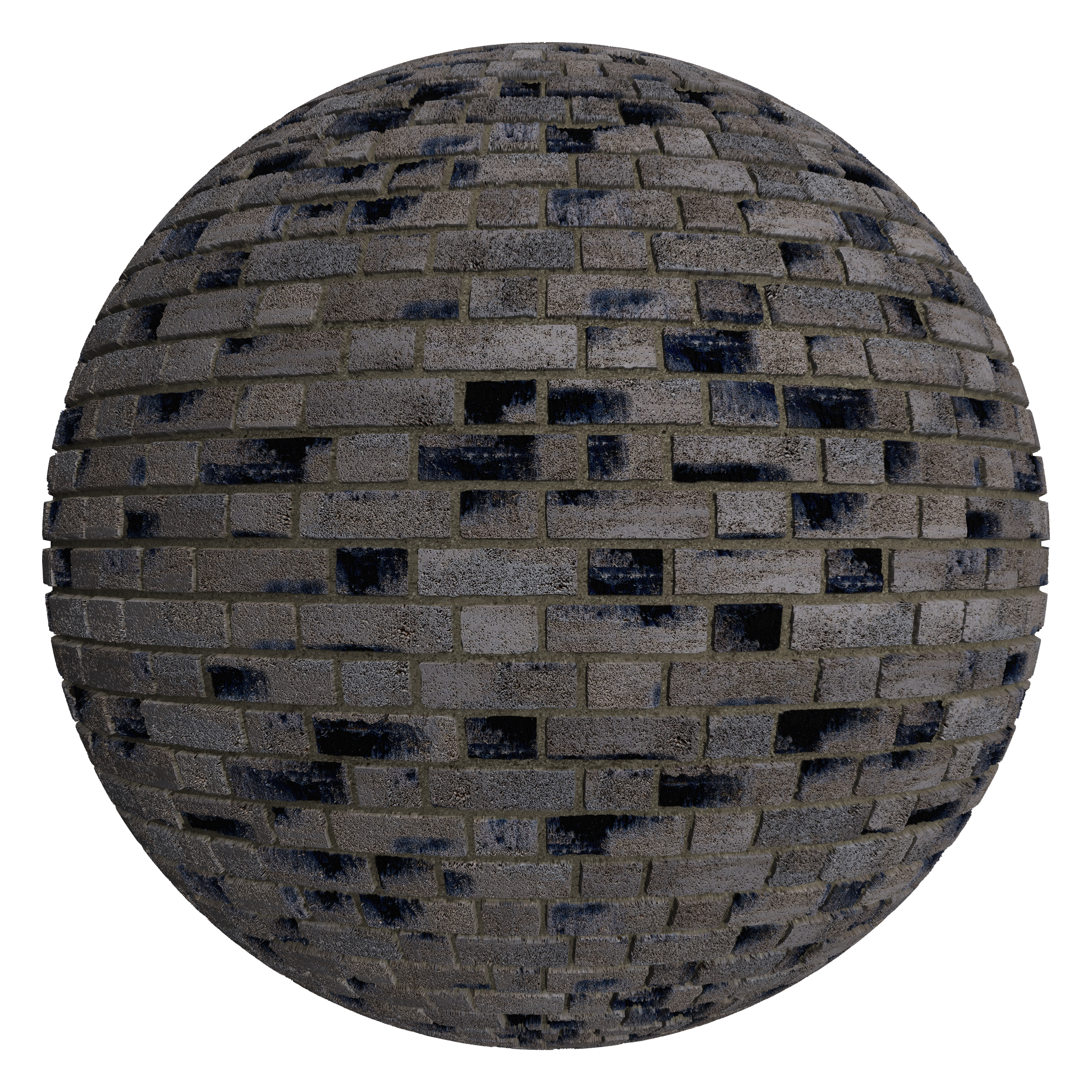 3D sphere preview of Charcoal Brick Flemish seamless texture