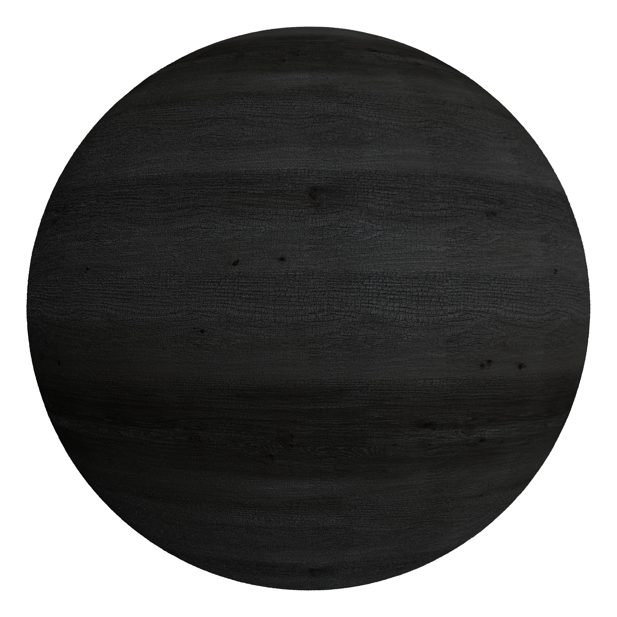 3D sphere preview of Charred Timber seamless texture