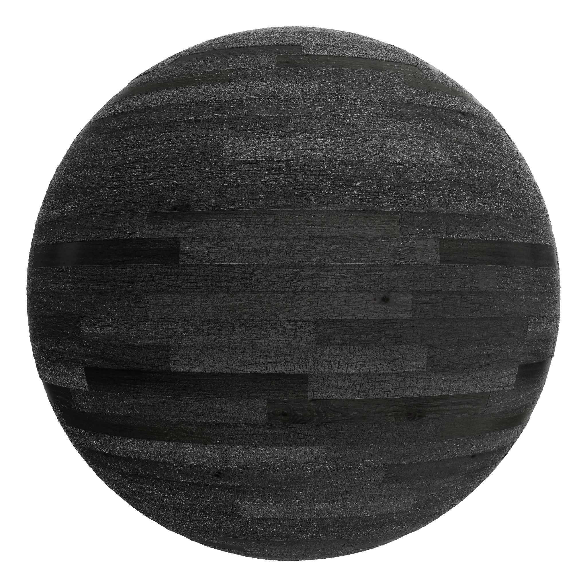 3D sphere preview of Charred Timber Clapboard seamless texture