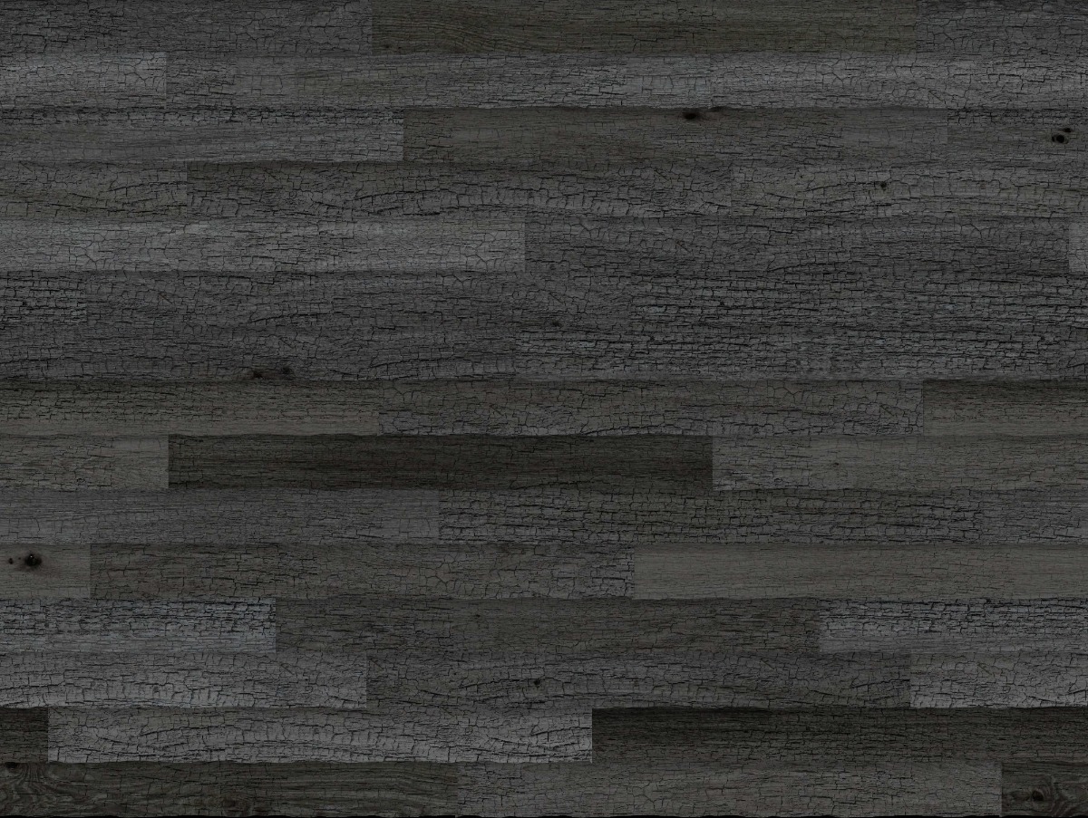 A seamless wood texture with charred timber boards arranged in a Staggered pattern