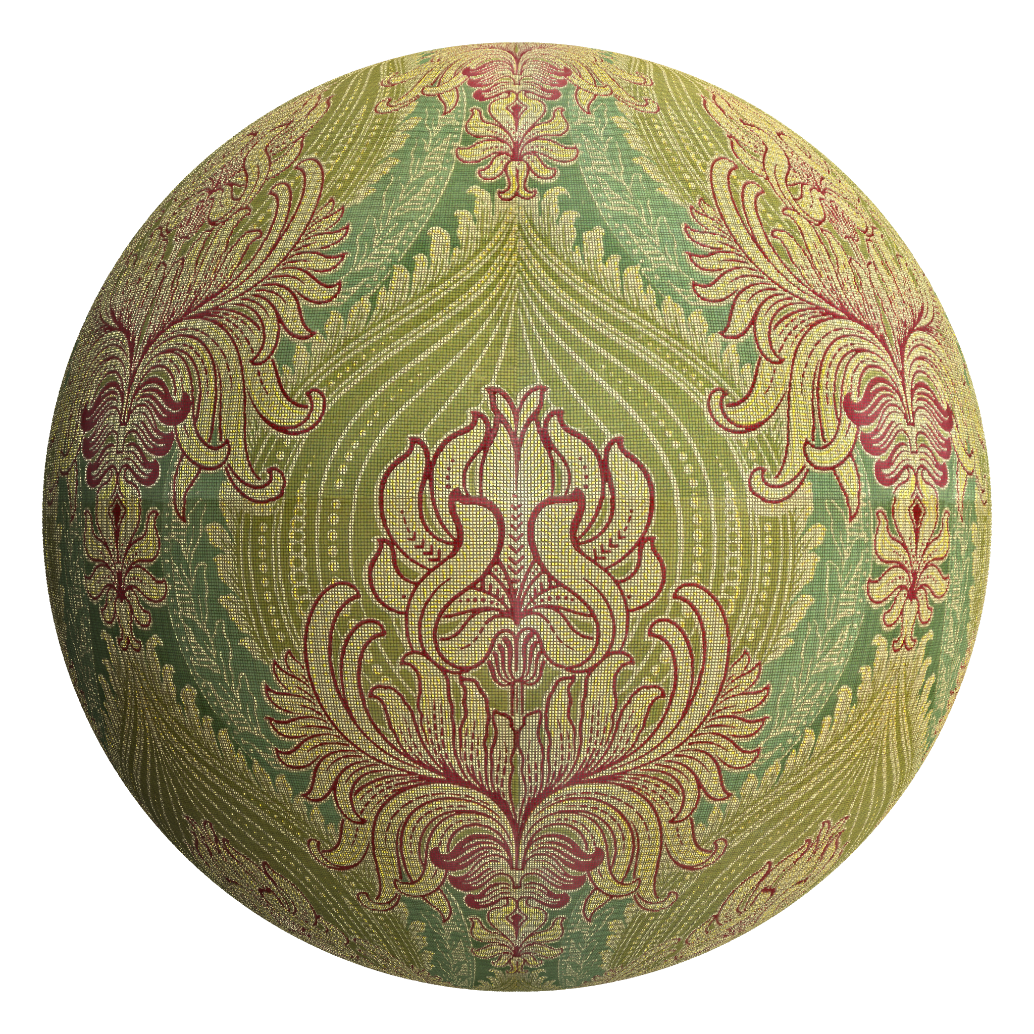 3D sphere preview of Chrysanthemum and Artichoke Wallcovering seamless texture
