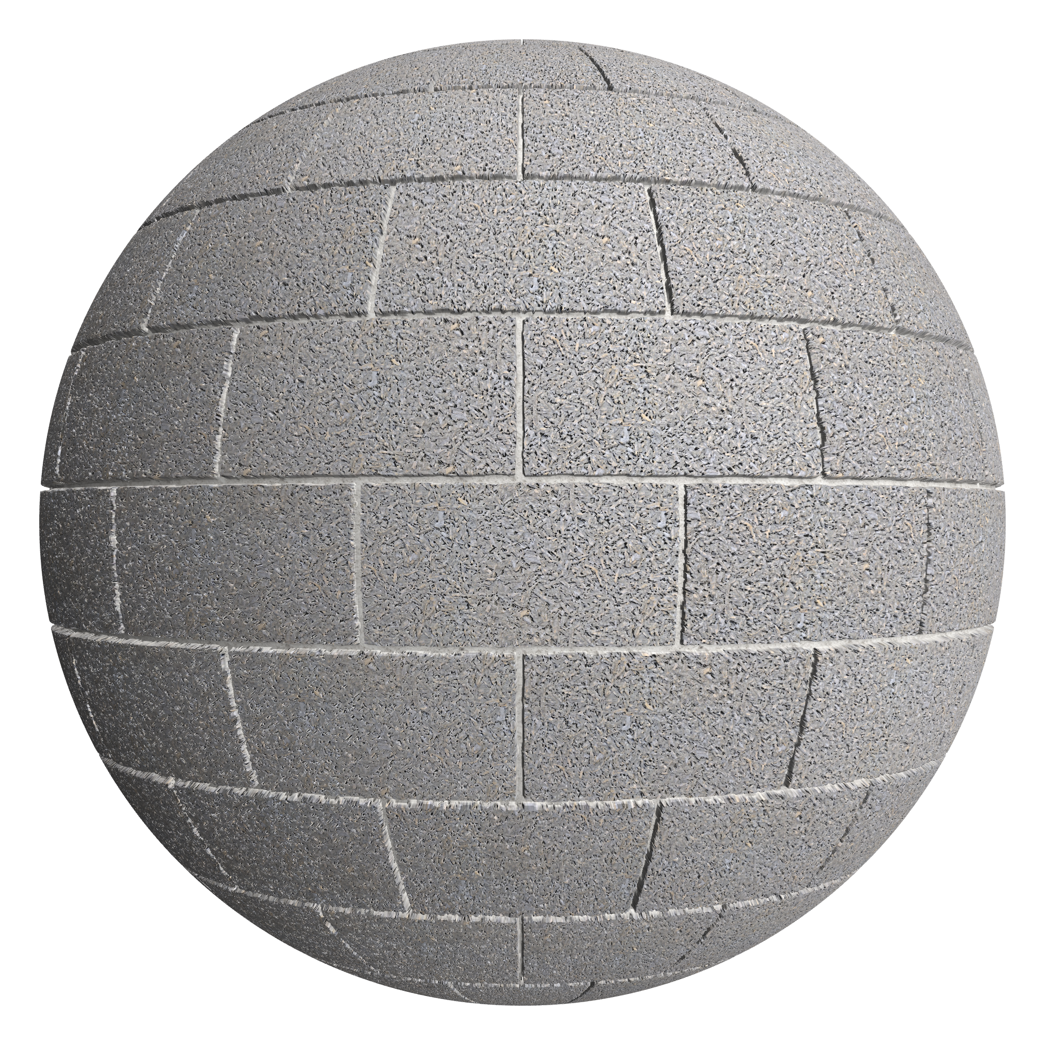 3D sphere preview of Coloured Hempcrete Block, Stretcher seamless texture