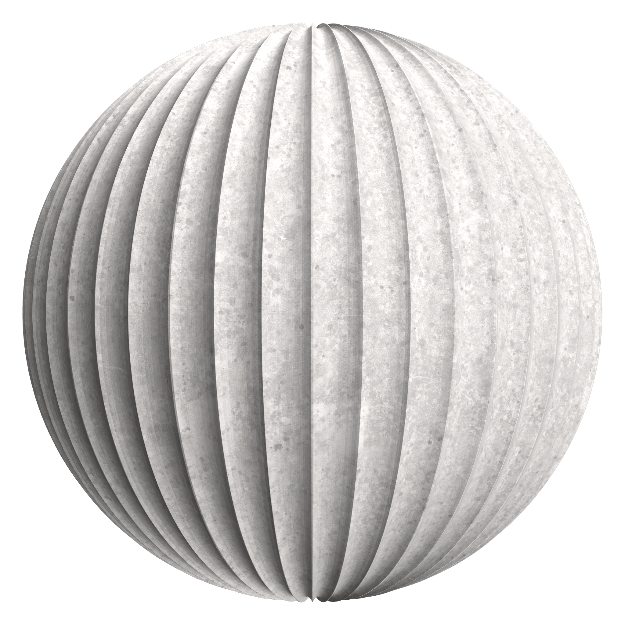 3D sphere preview of Fluted Concrete seamless texture