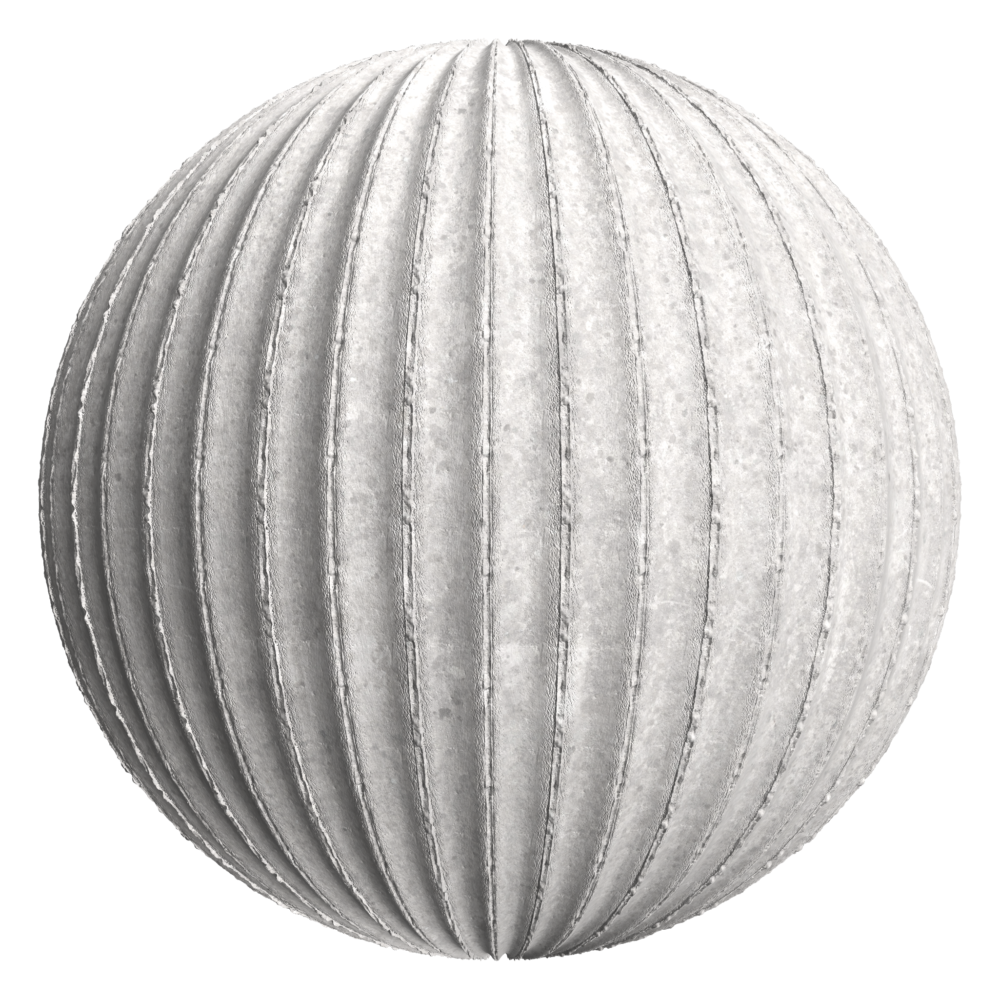 3D sphere preview of Rough Fluted Concrete seamless texture