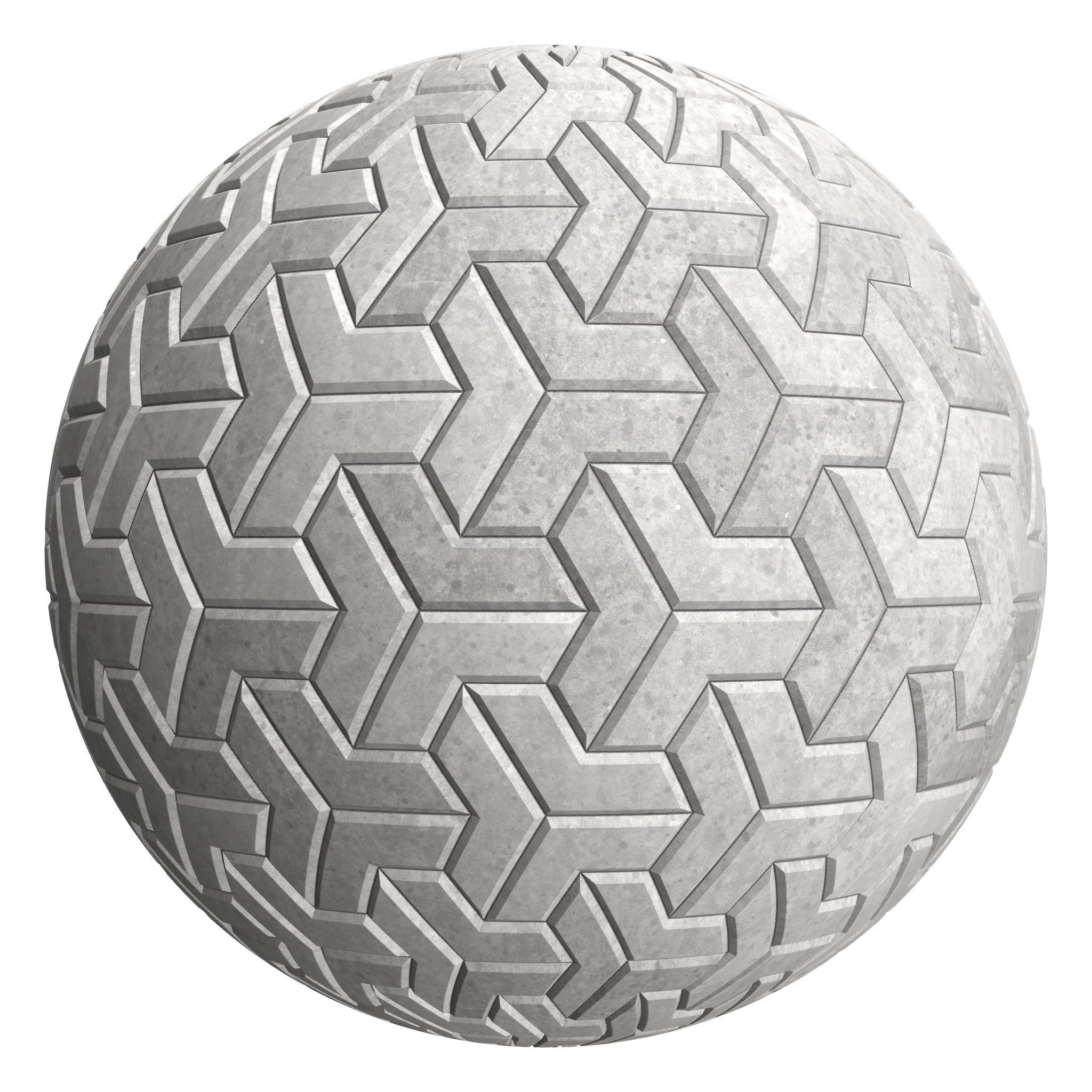 3D sphere preview of Concrete, V Pavers  seamless texture