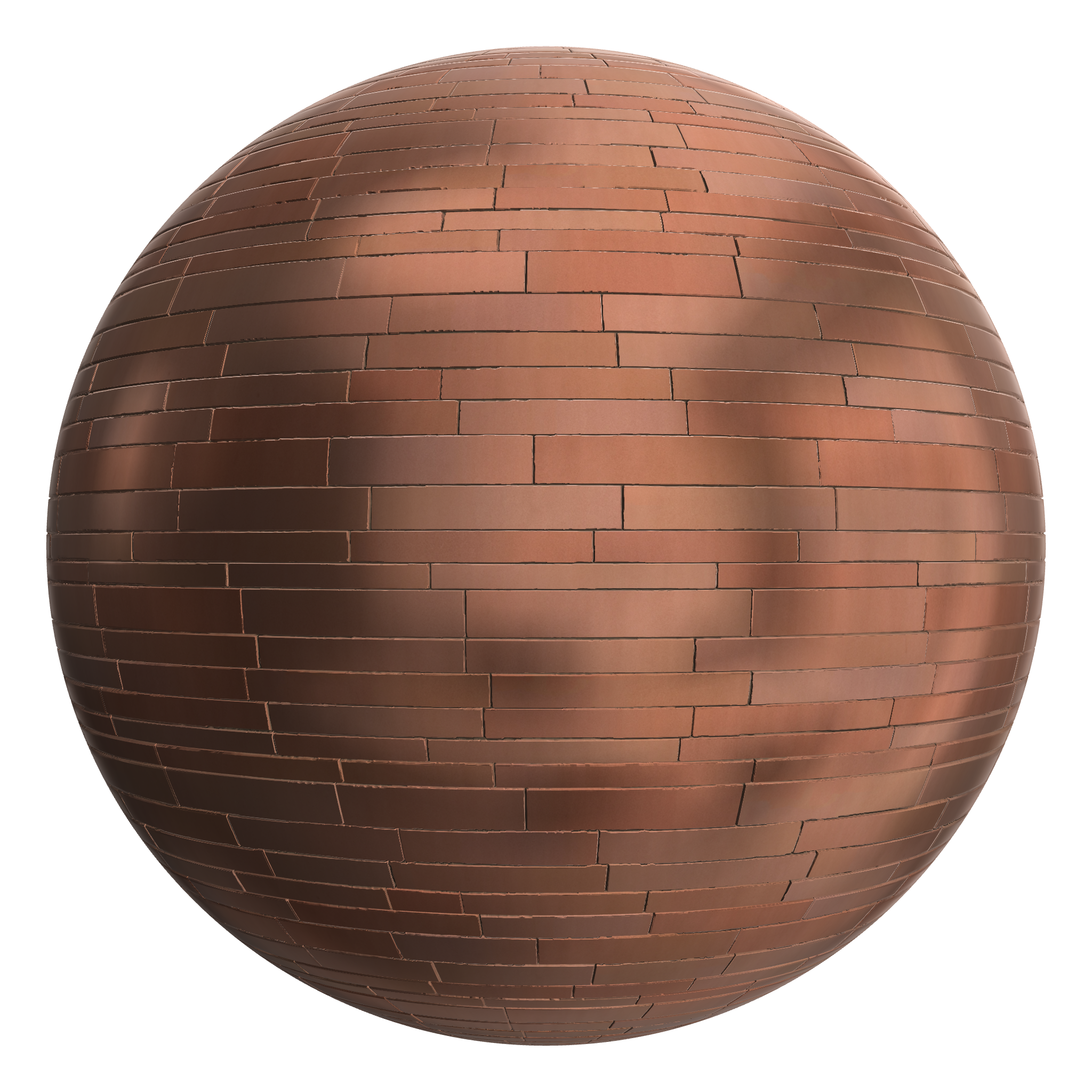 3D sphere preview of Copper Ashlar seamless texture
