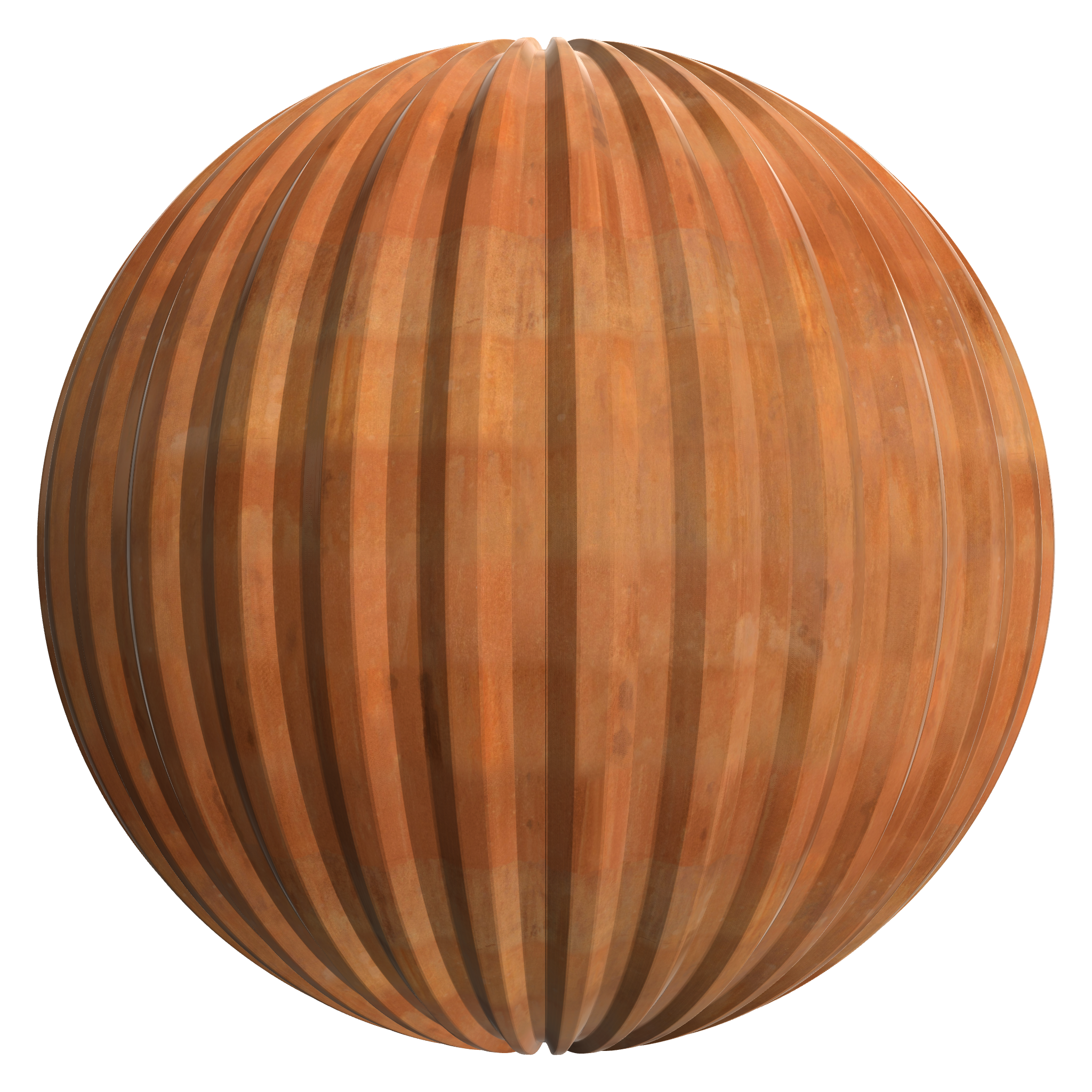 3D sphere preview of Corten Steel A, Even Trapezoid Cladding seamless texture