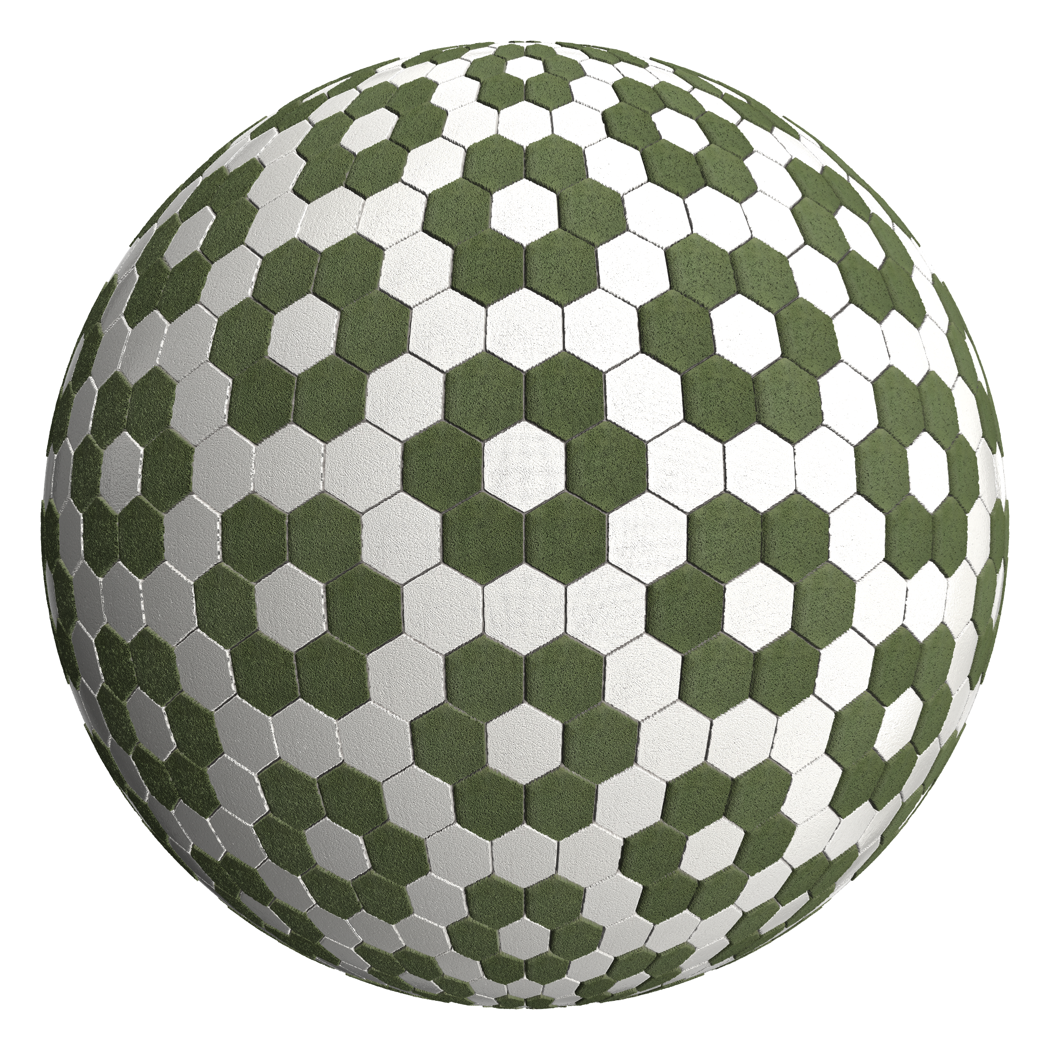 3D sphere preview of Crazed Tiles, Hexagonal seamless texture