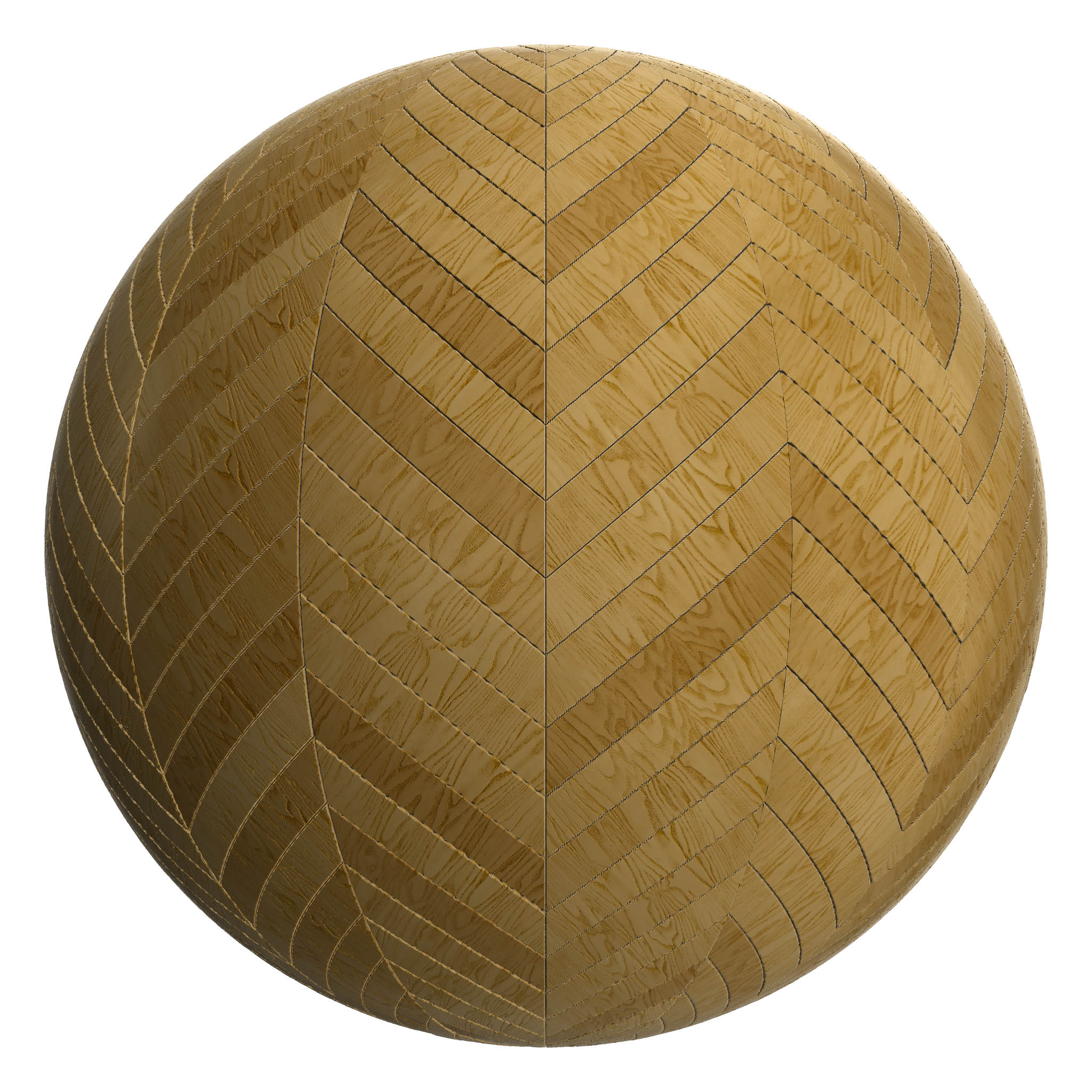 3D sphere preview of Crown Cut Veneer Timber Chevron seamless texture