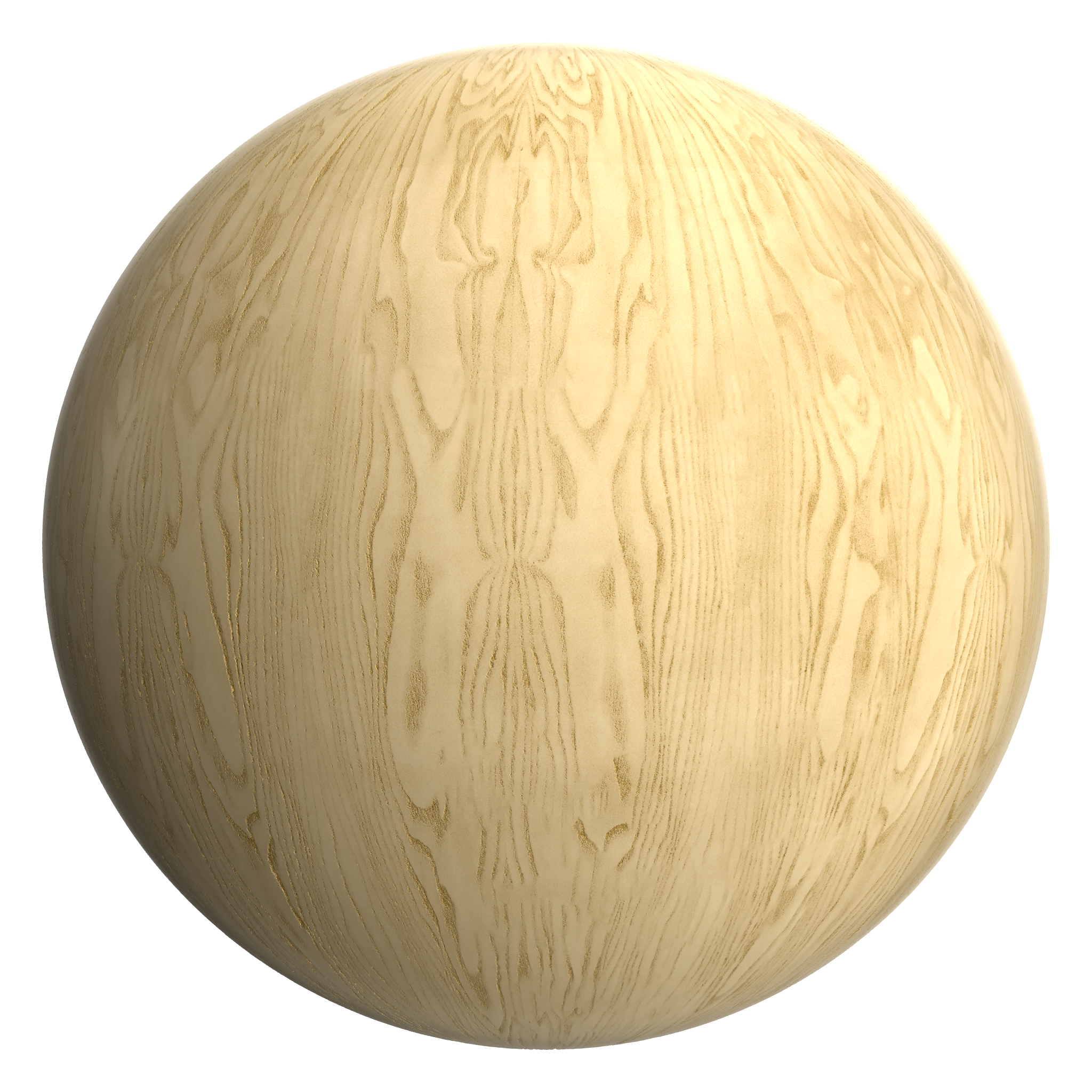 3D sphere preview of Crown Cut Veneer Timber seamless texture