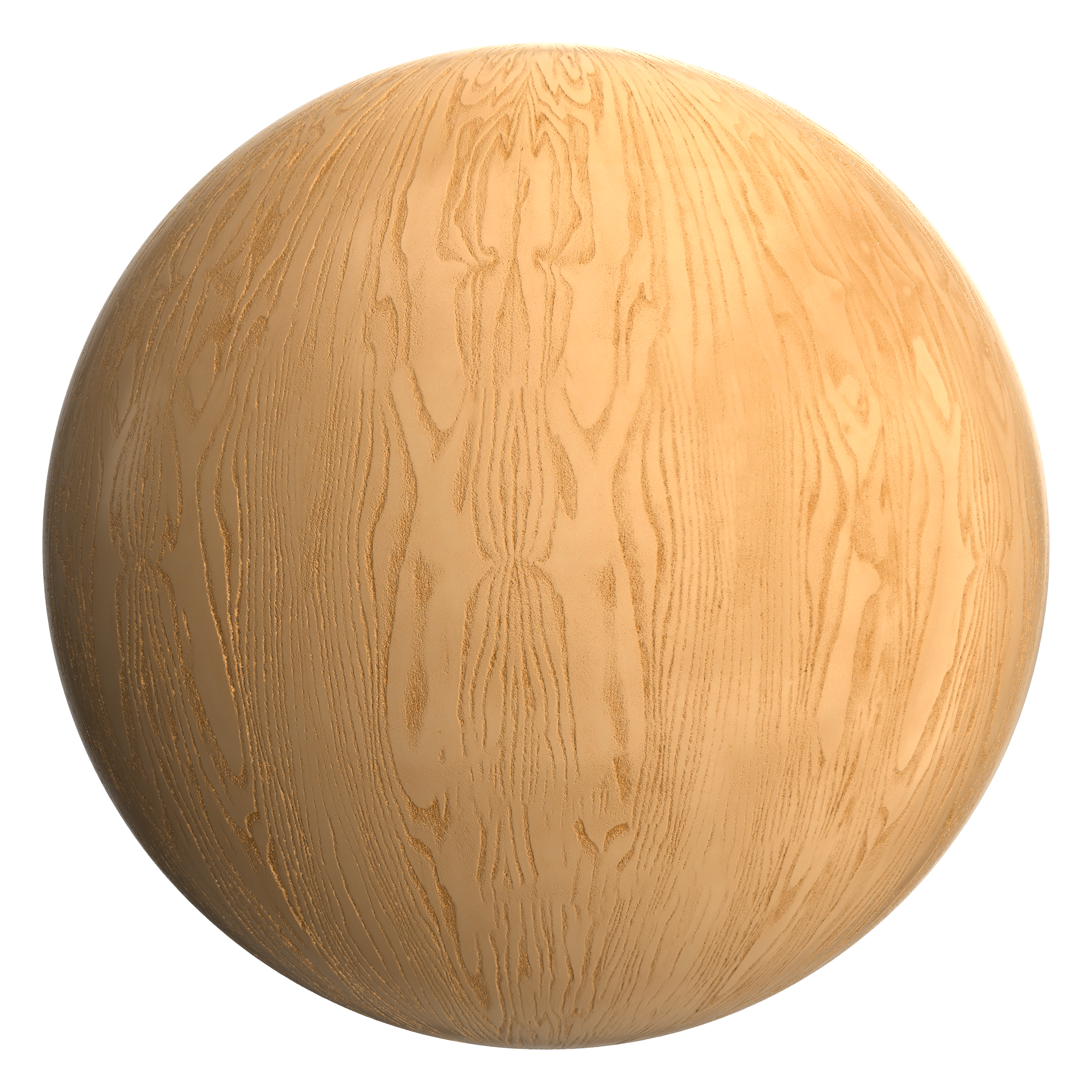 3D sphere preview of Crown Cut Veneer Timber seamless texture