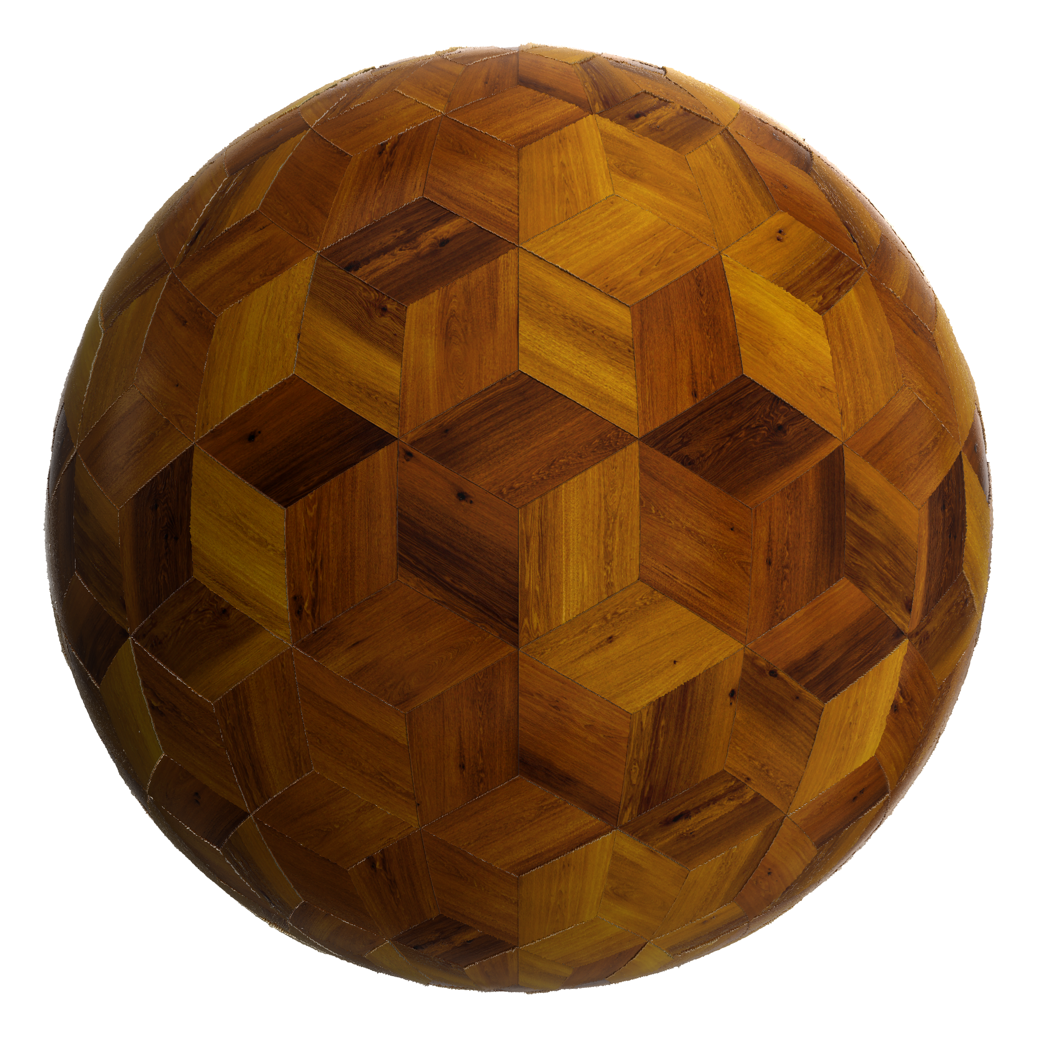 3D sphere preview of Dark Stained Timber Cubic seamless texture