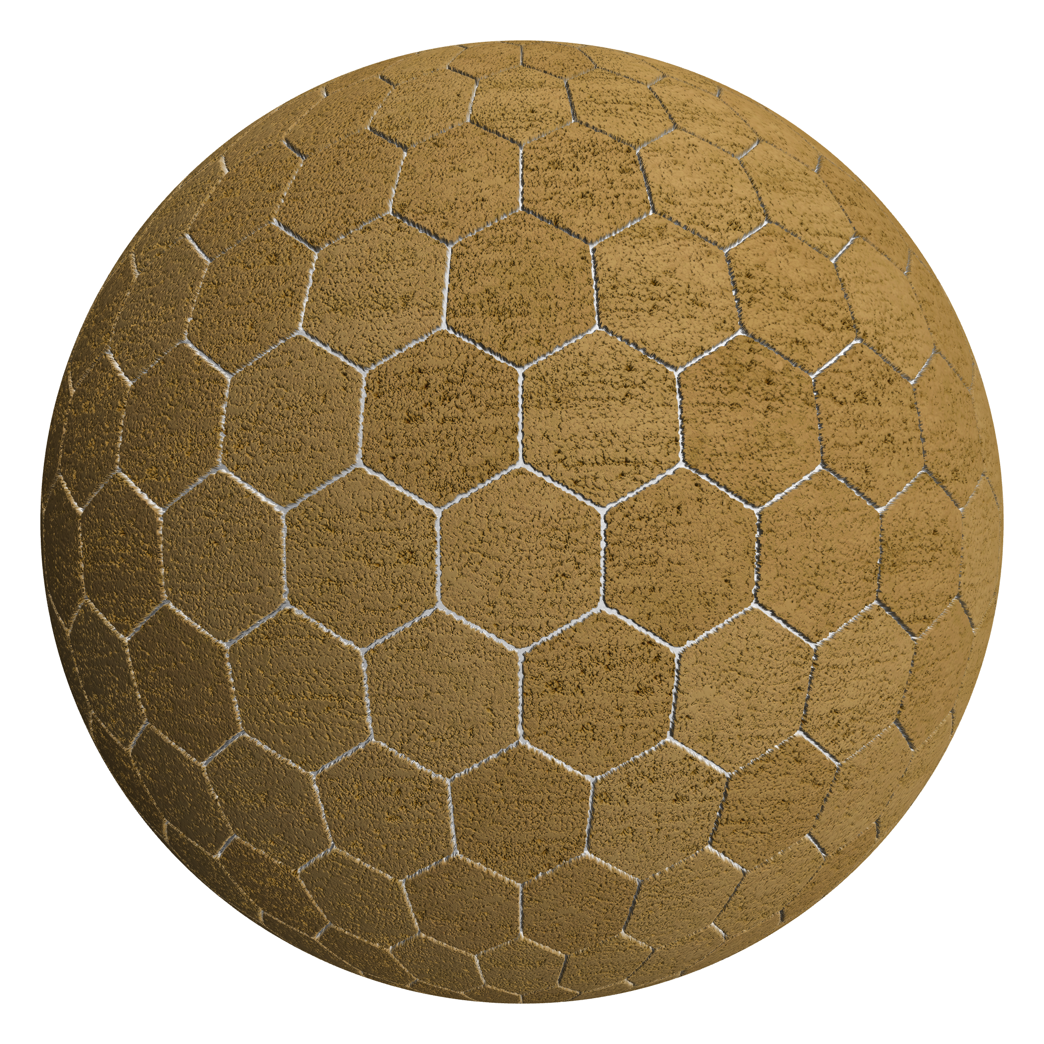 3D sphere preview of Distressed Carpet Hexagonal seamless texture