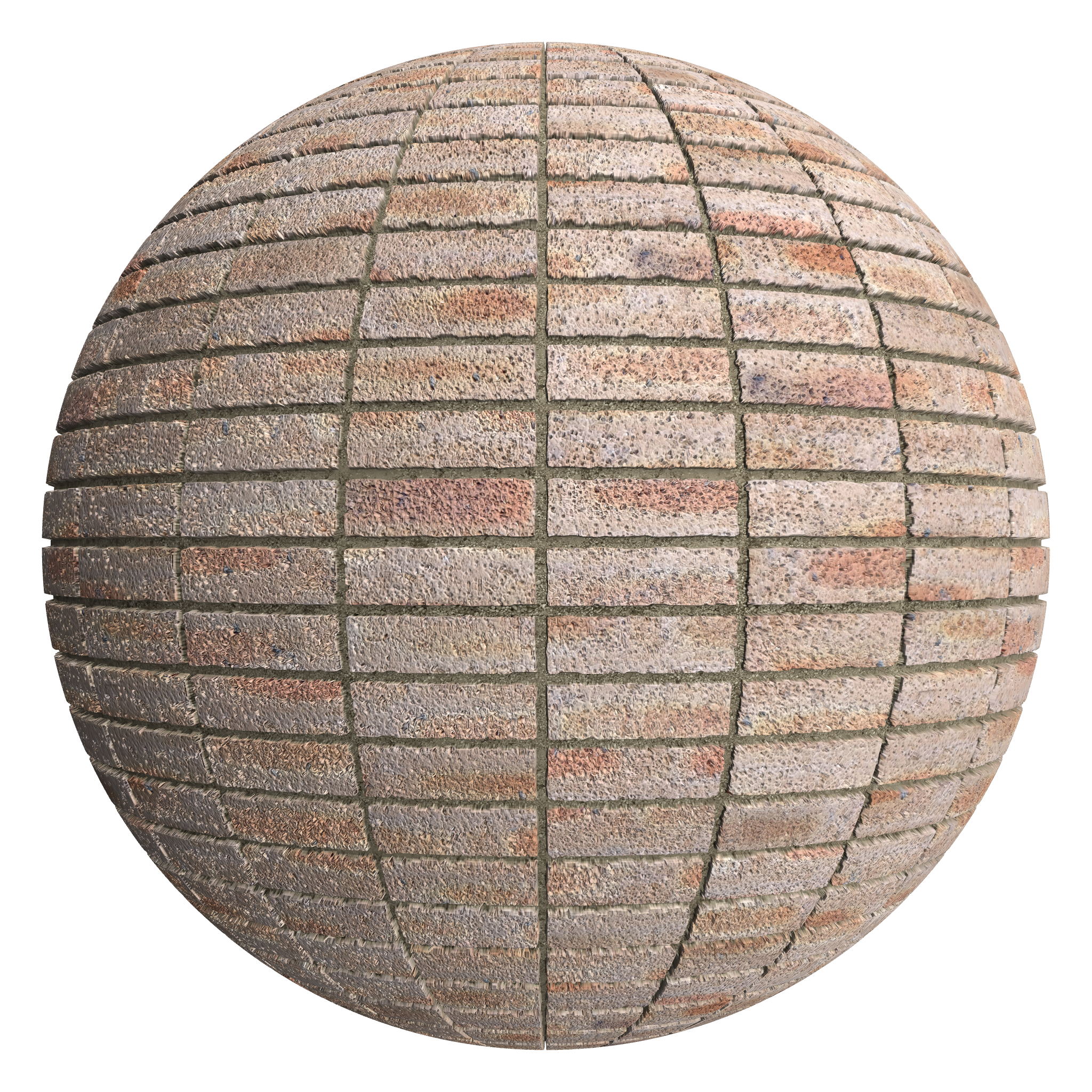 3D sphere preview of Dragfaced Brick Stack seamless texture
