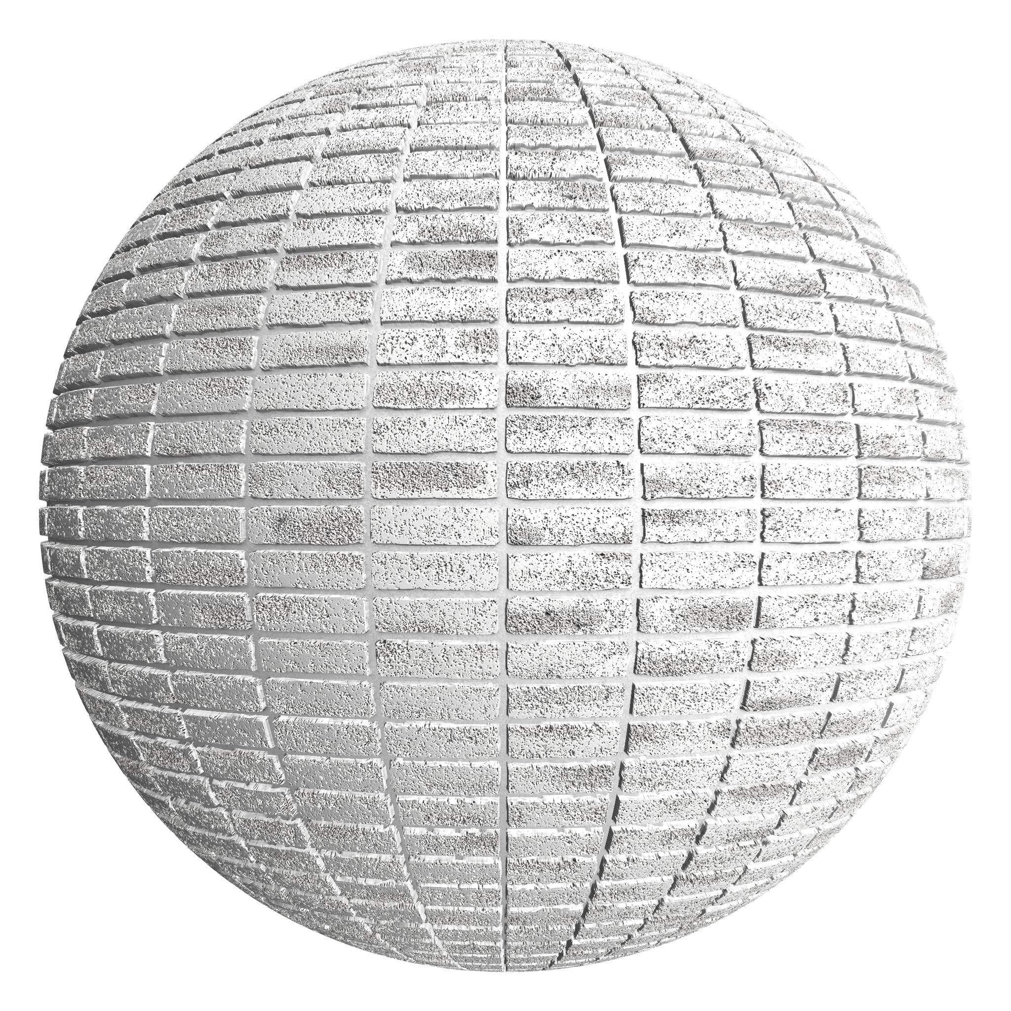 3D sphere preview of Dragfaced Brick Stack seamless texture
