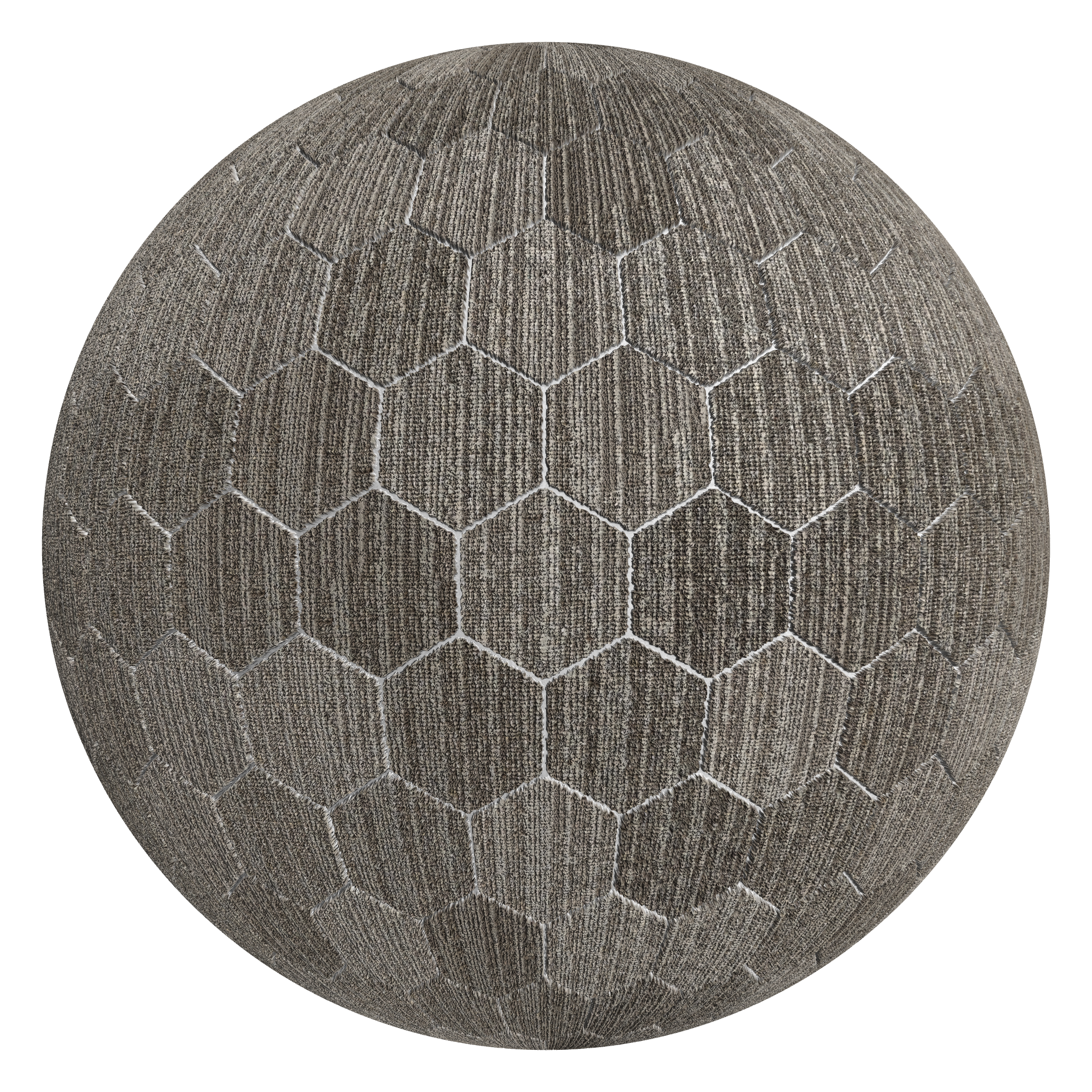 3D sphere preview of Earth Tone Barcode Carpet Hexagonal seamless texture