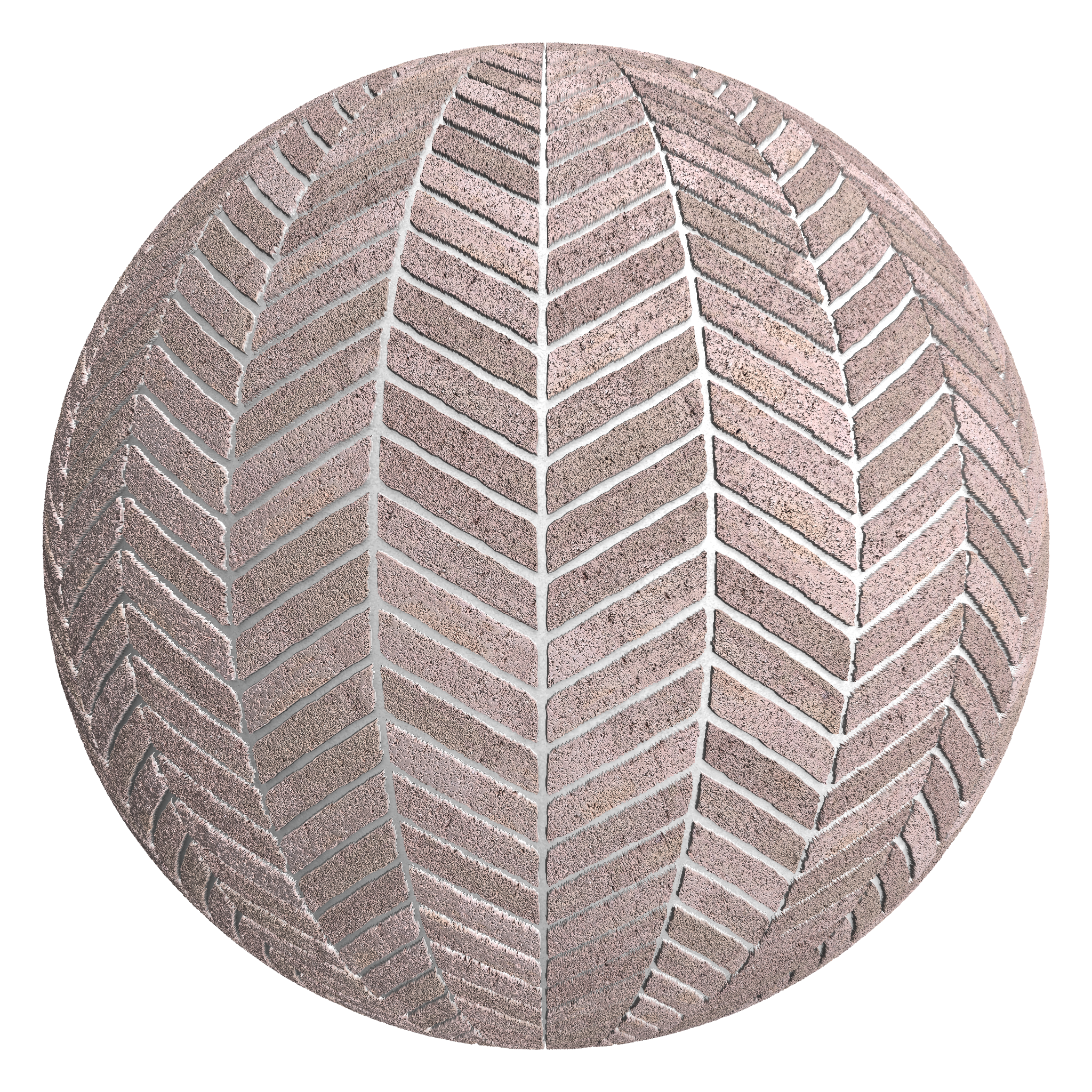 3D sphere preview of Even Drag Brick Chevron seamless texture