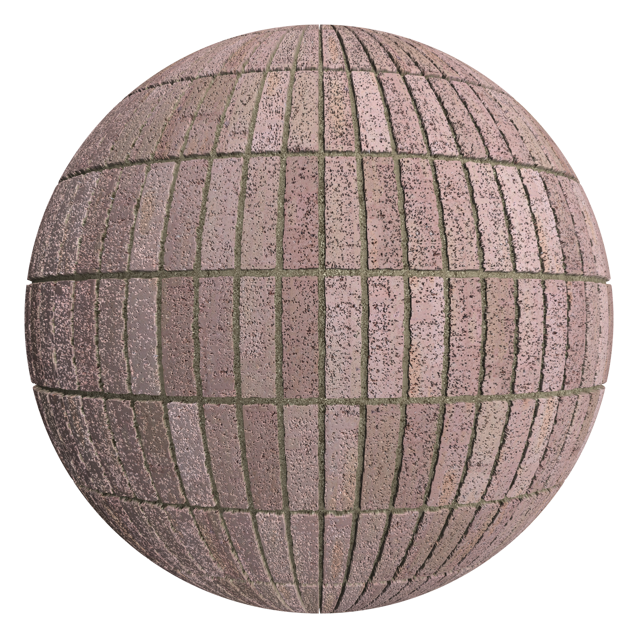 3D sphere preview of Even Drag Brick Stack seamless texture