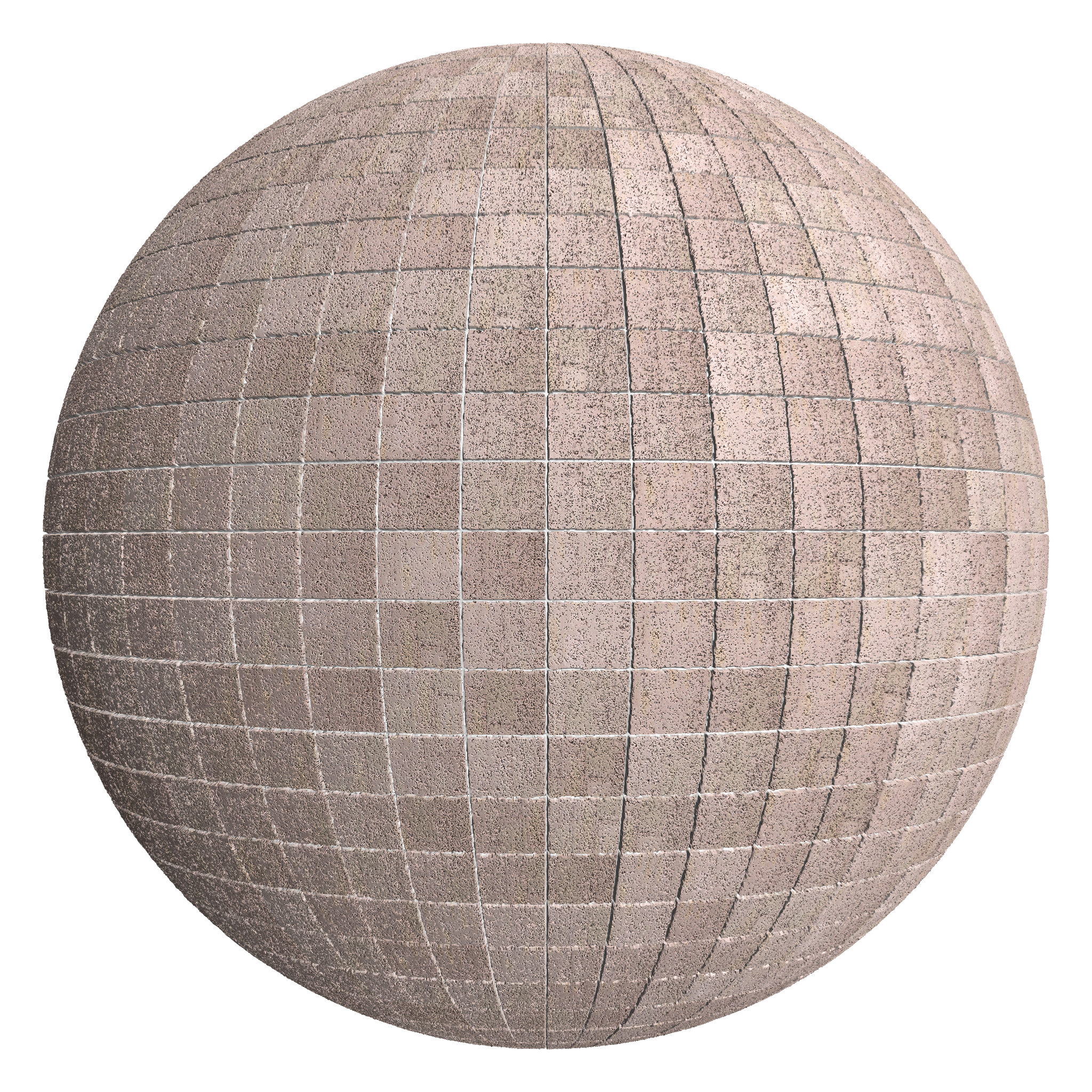 3D sphere preview of Even Drag Brick Stack seamless texture
