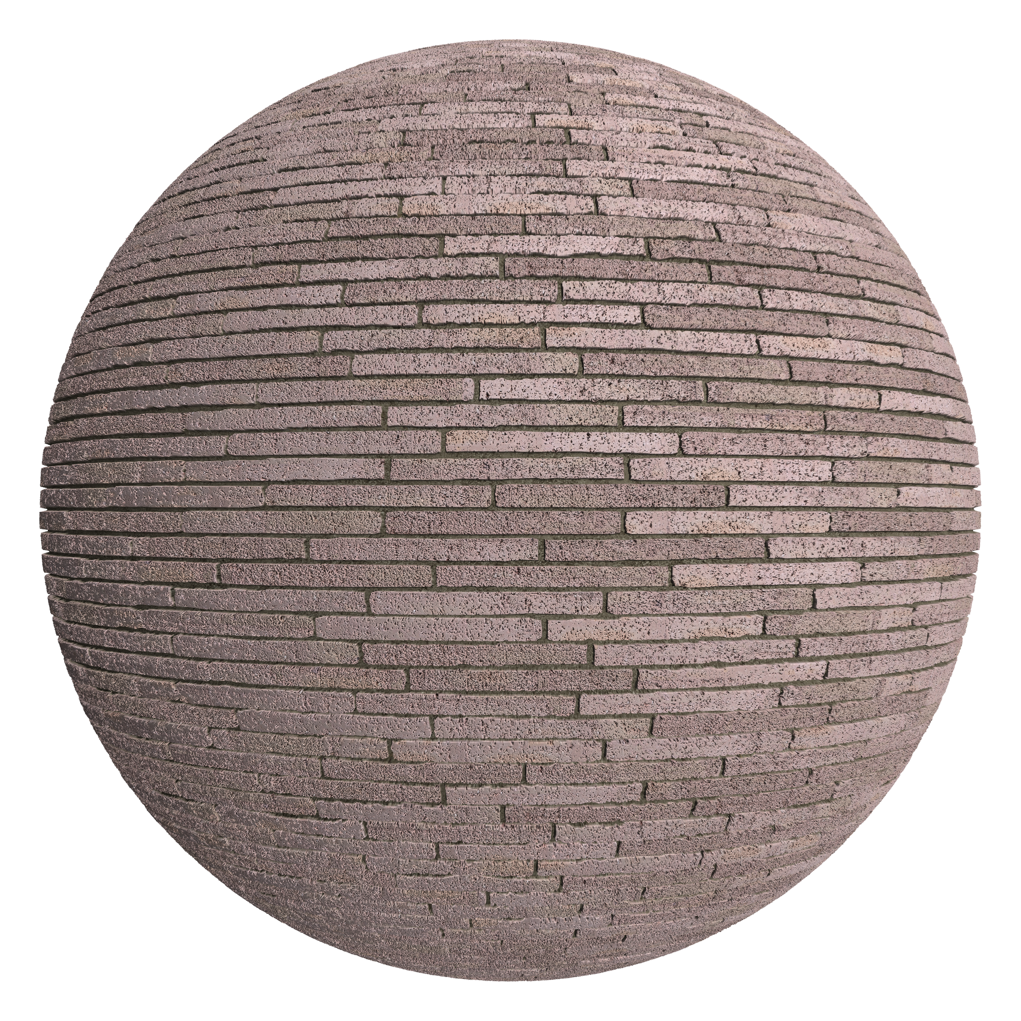 3D sphere preview of Even Drag Brick Staggered seamless texture