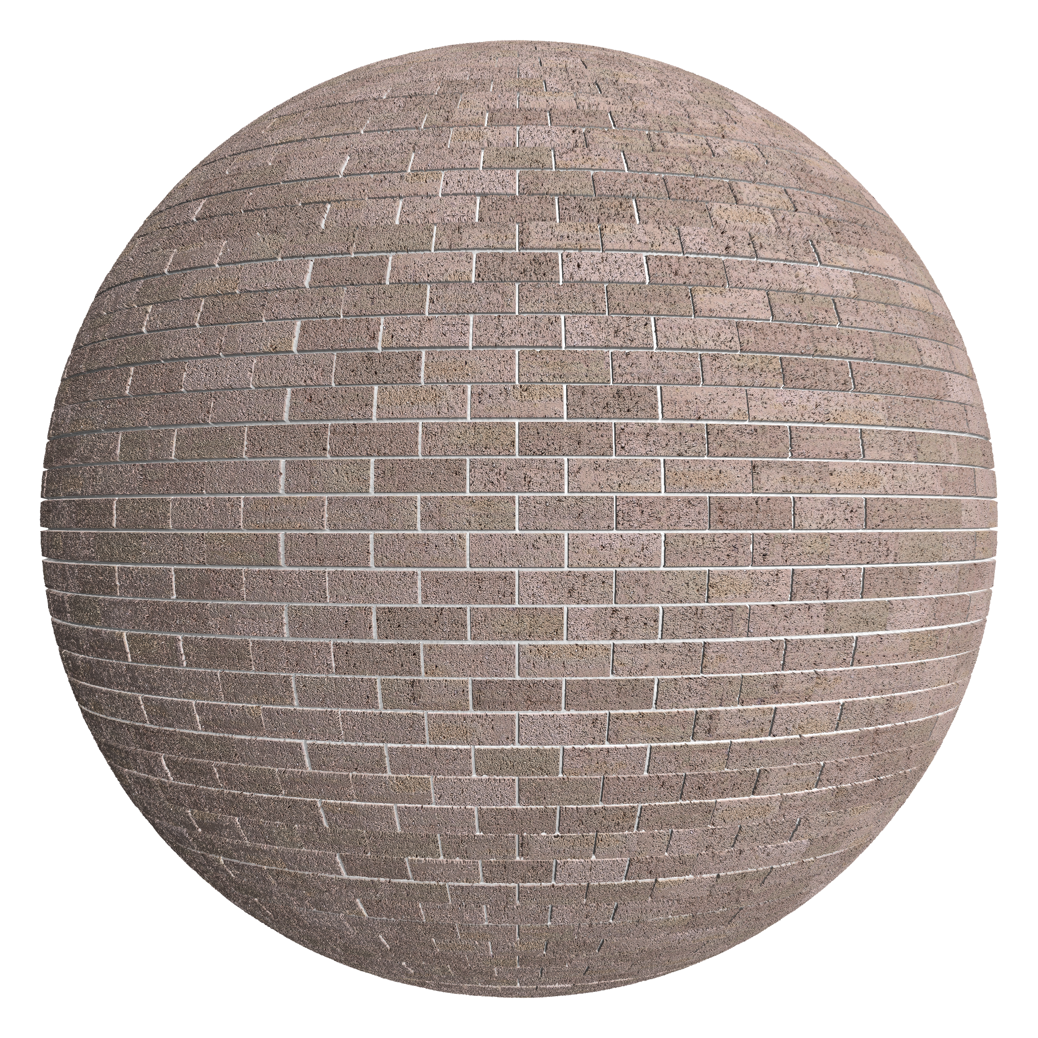 3D sphere preview of Even Drag Brick Stretcher seamless texture