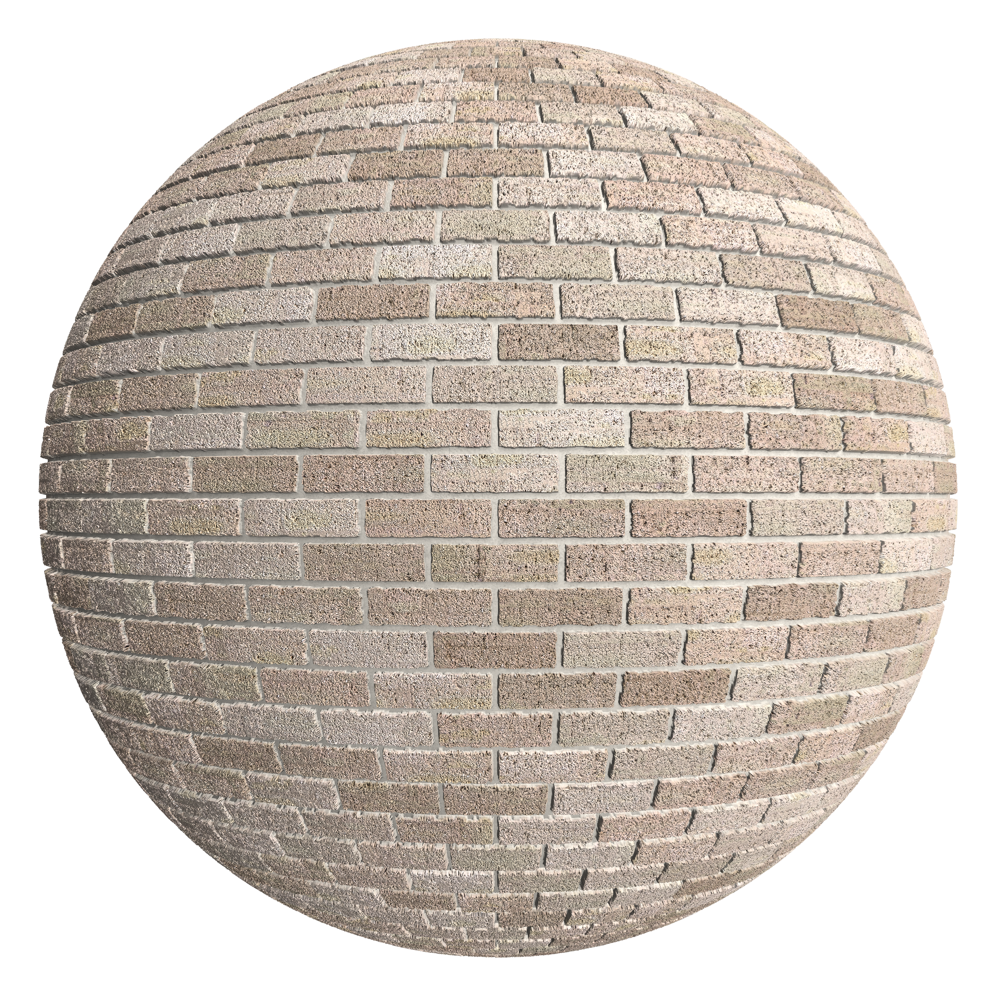 3D sphere preview of Even Drag Brick Stretcher seamless texture