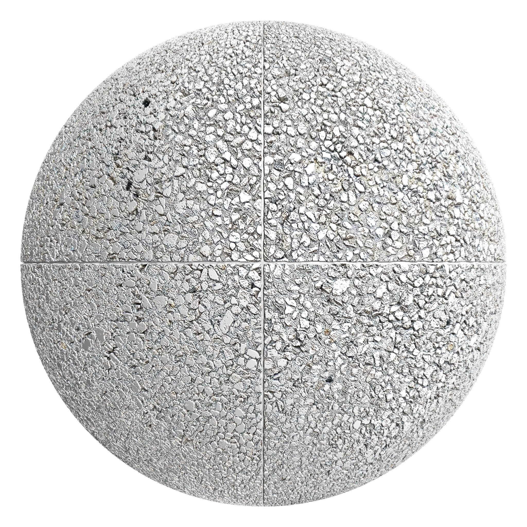 3D sphere preview of Exposed Aggregate Stack seamless texture