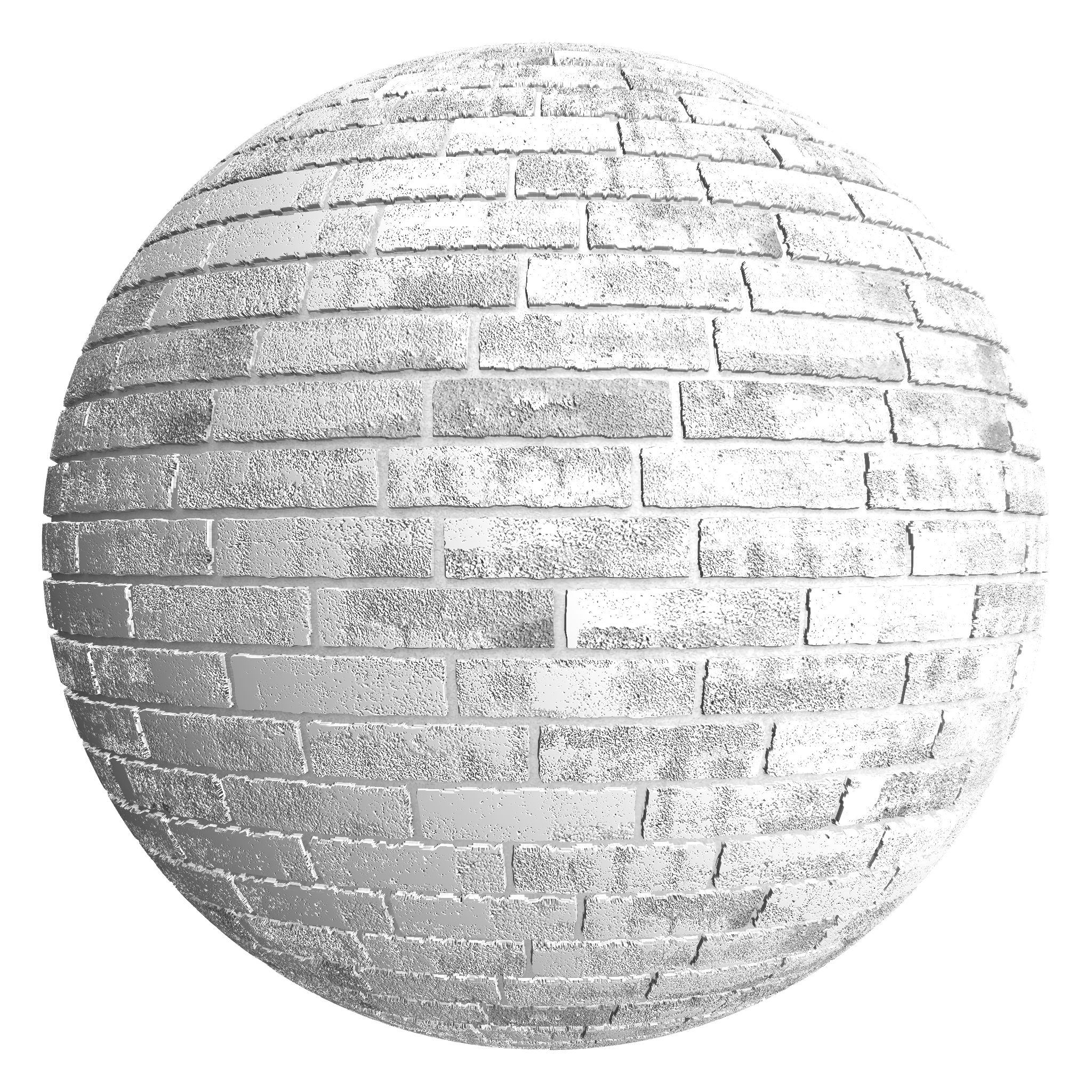 3D sphere preview of Finnish Grey Brick Staggered seamless texture