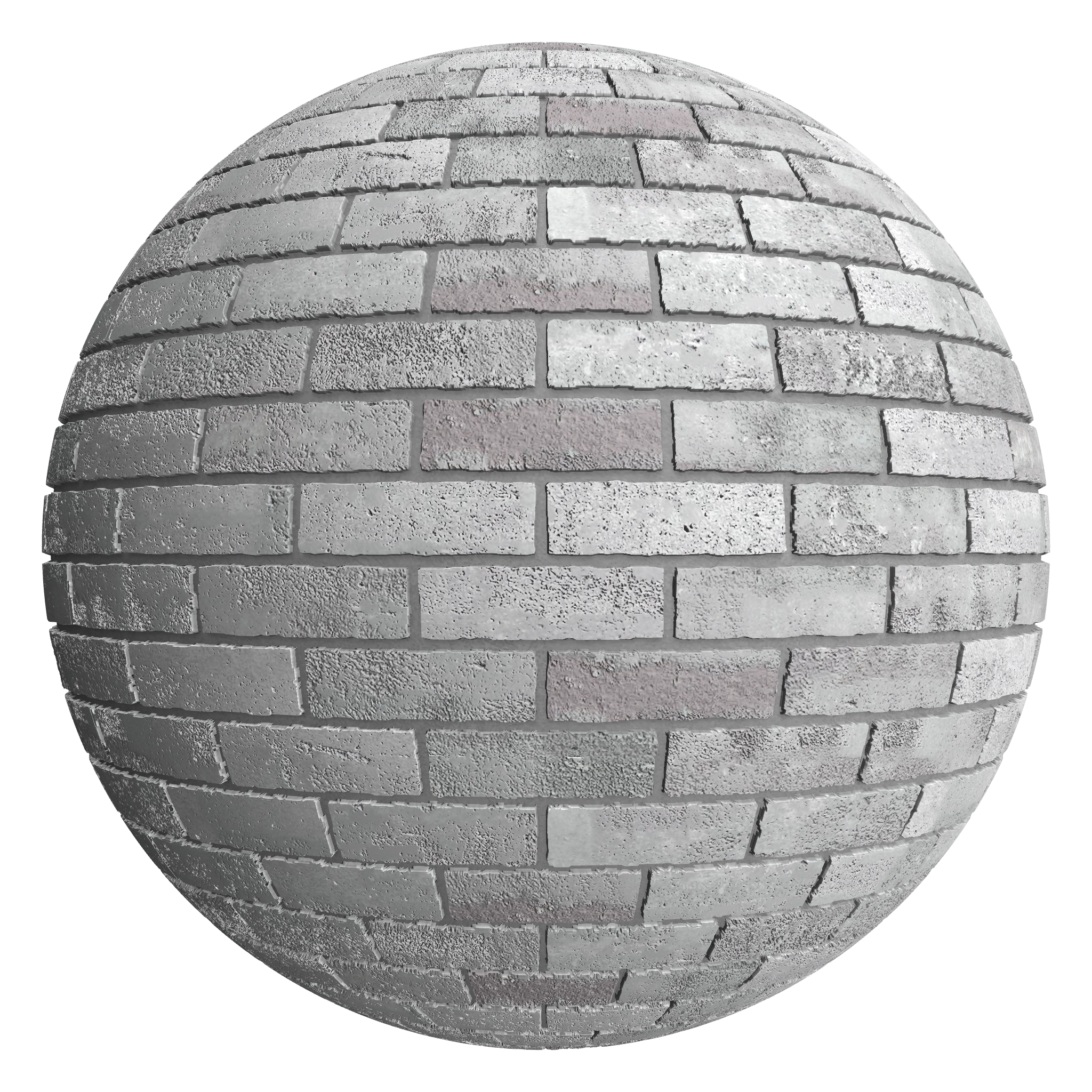 3D sphere preview of Finnish Grey Brick Stretcher seamless texture