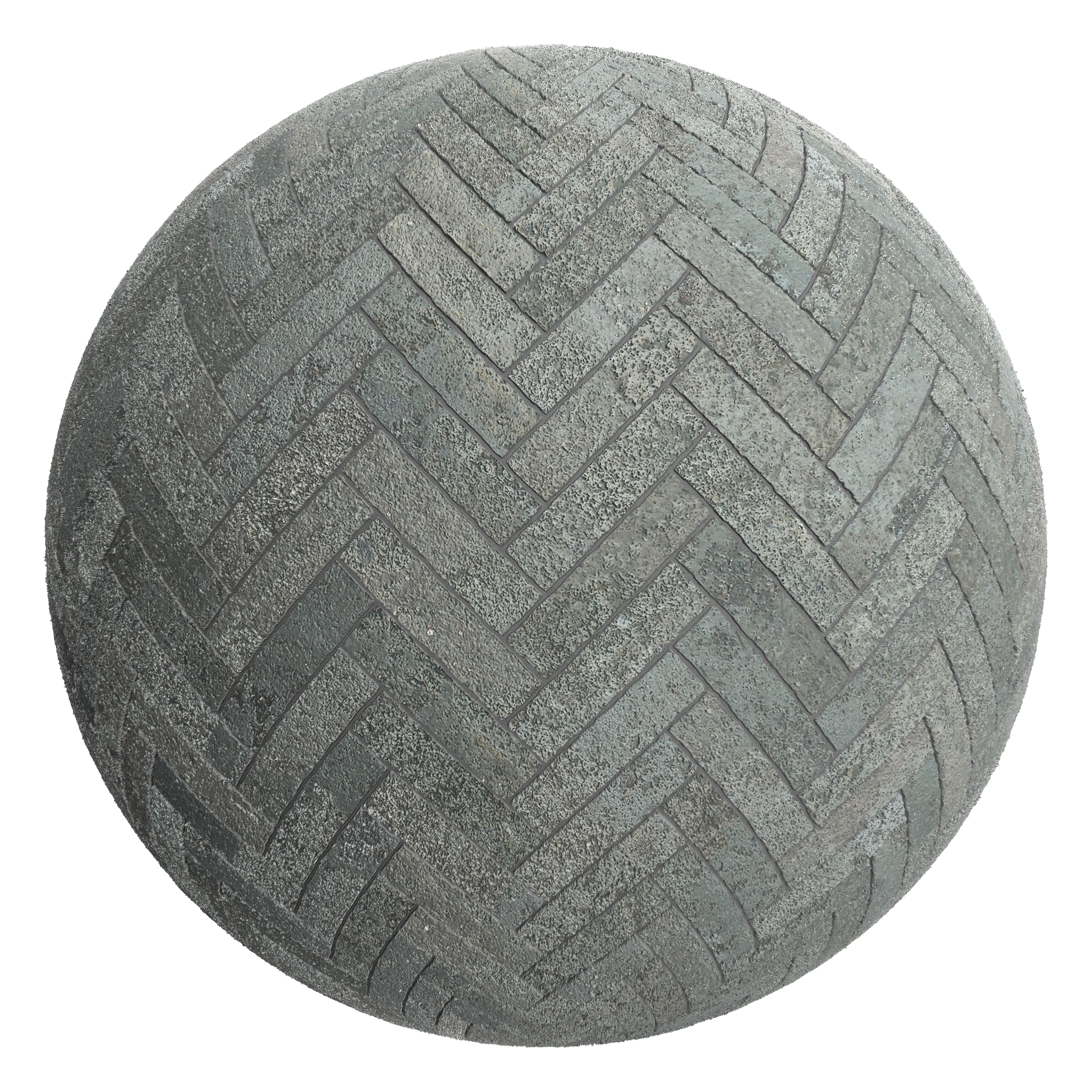 3D sphere preview of Flagstone Herringbone seamless texture