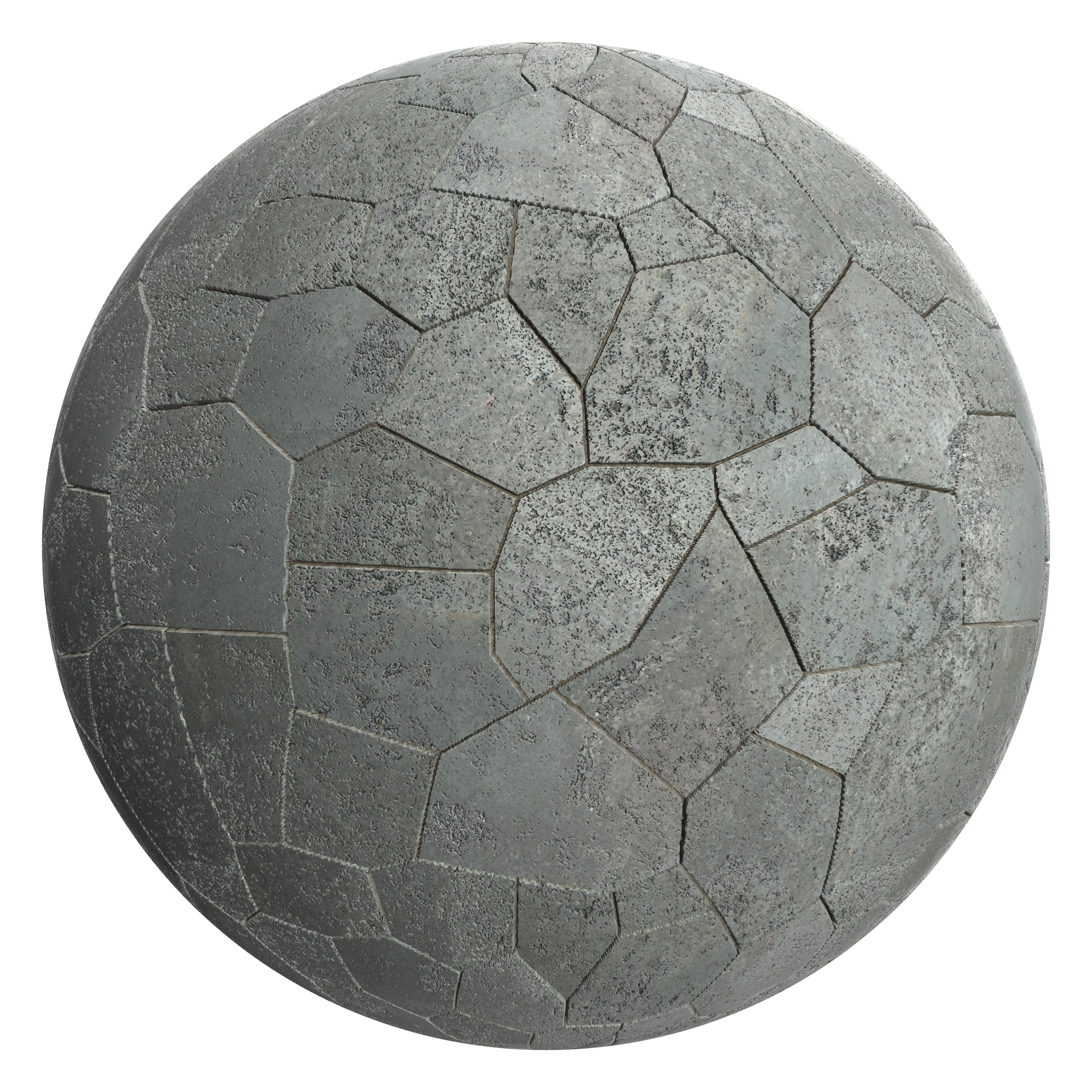 3D sphere preview of Flagstone Rubble seamless texture