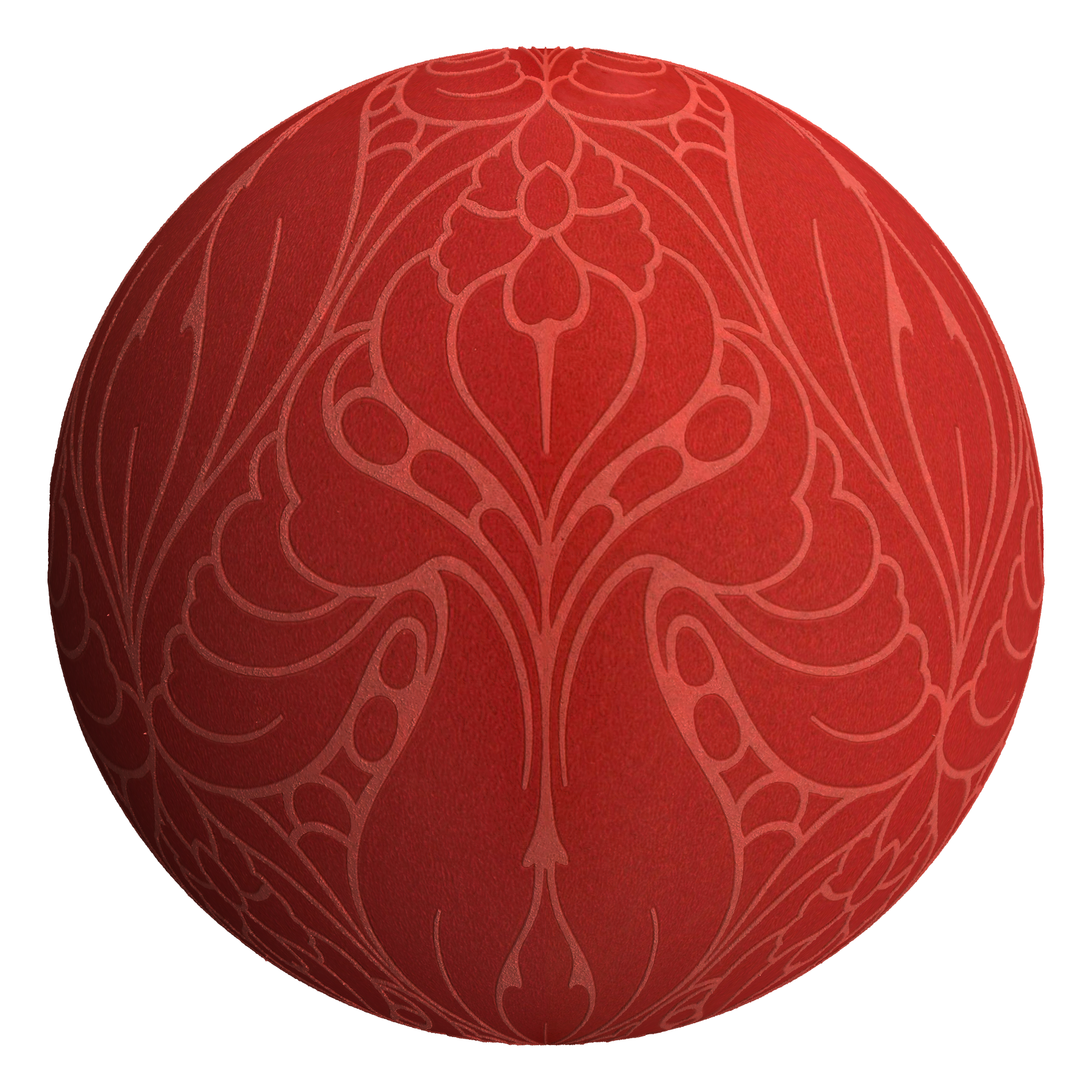 3D sphere preview of Floral Motif Wallpaper seamless texture
