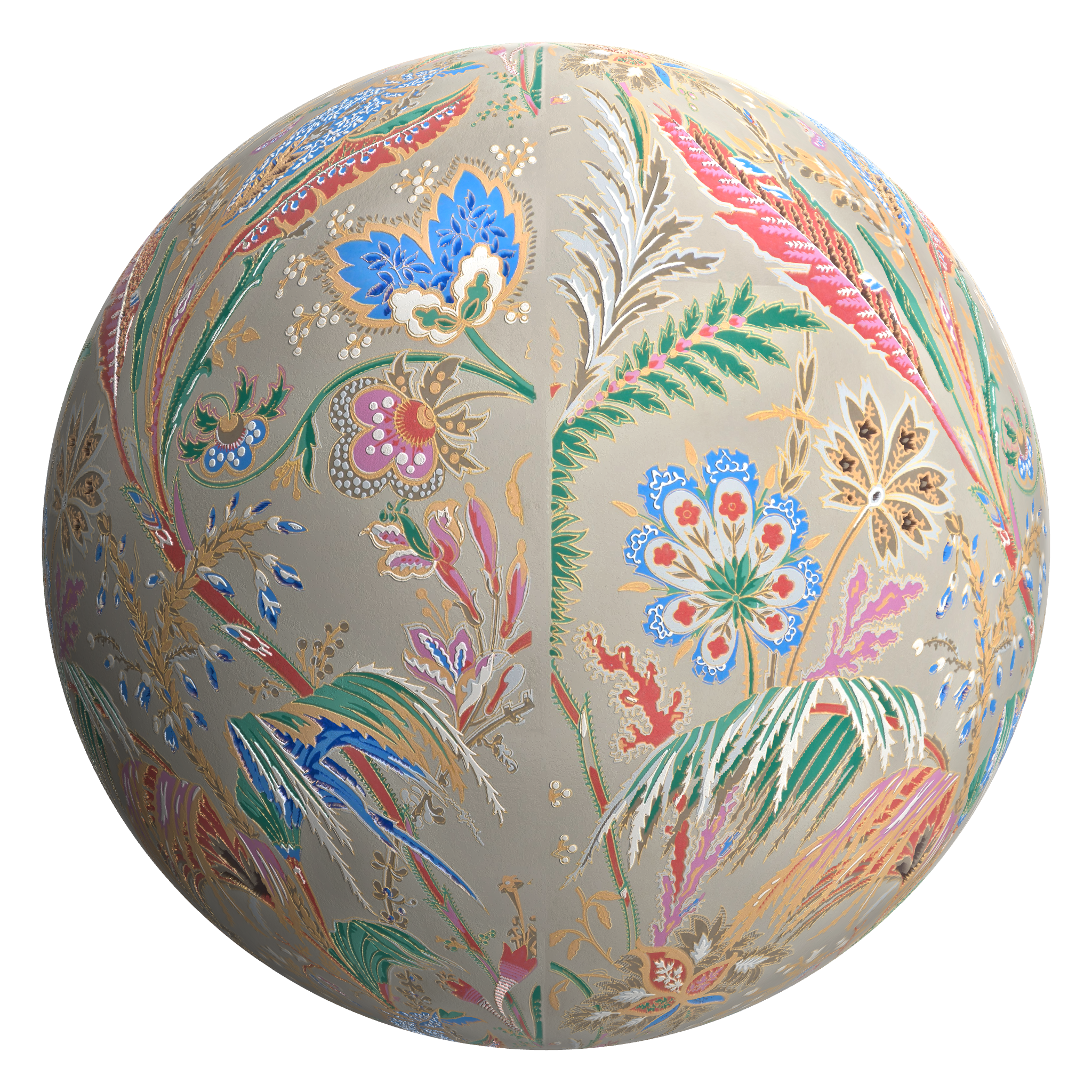 3D sphere preview of Floral Wallcovering seamless texture