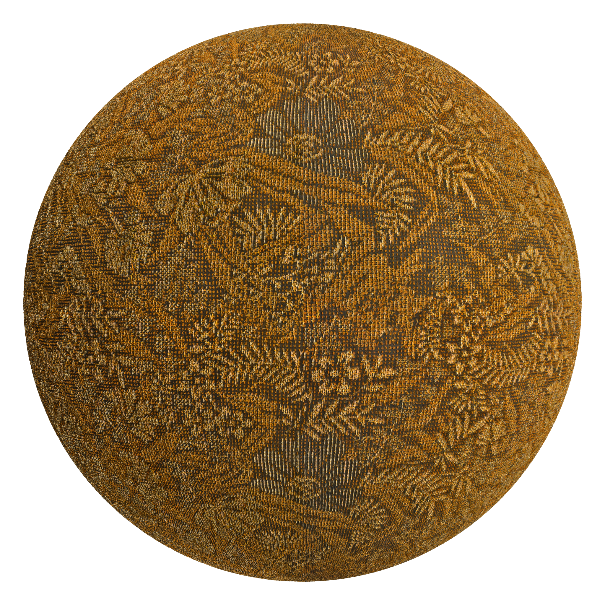 3D sphere preview of Floral Wool Carpet seamless texture