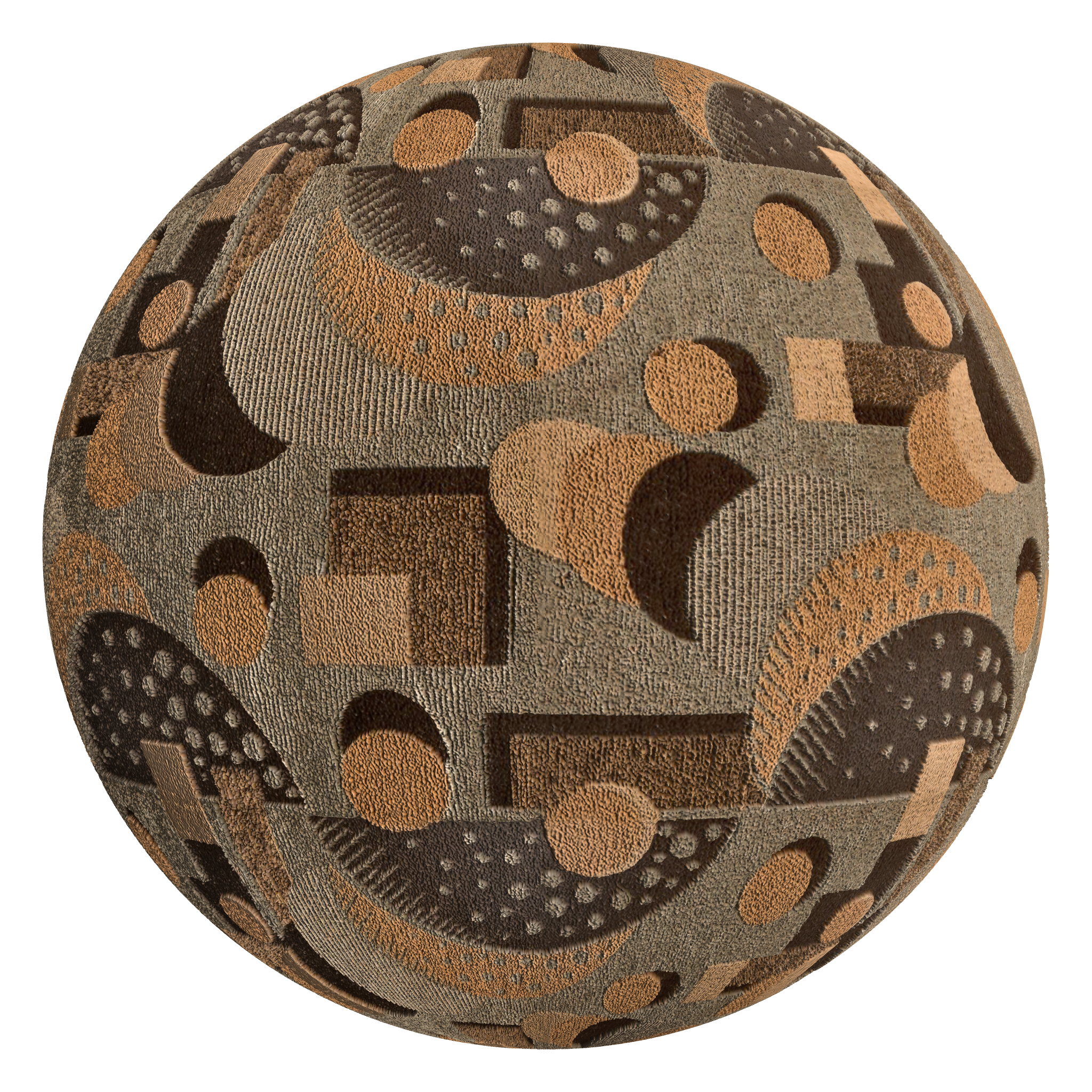 3D sphere preview of Geometric Carpet seamless texture